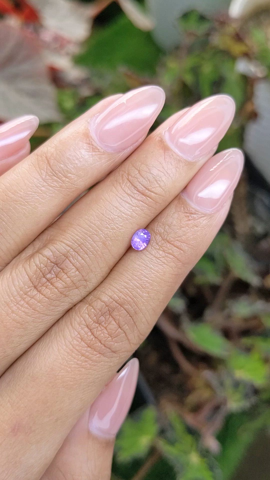 0.44 Ct. Pinkish Purple Sapphire from Ceylon (Sri Lanka) Size Video