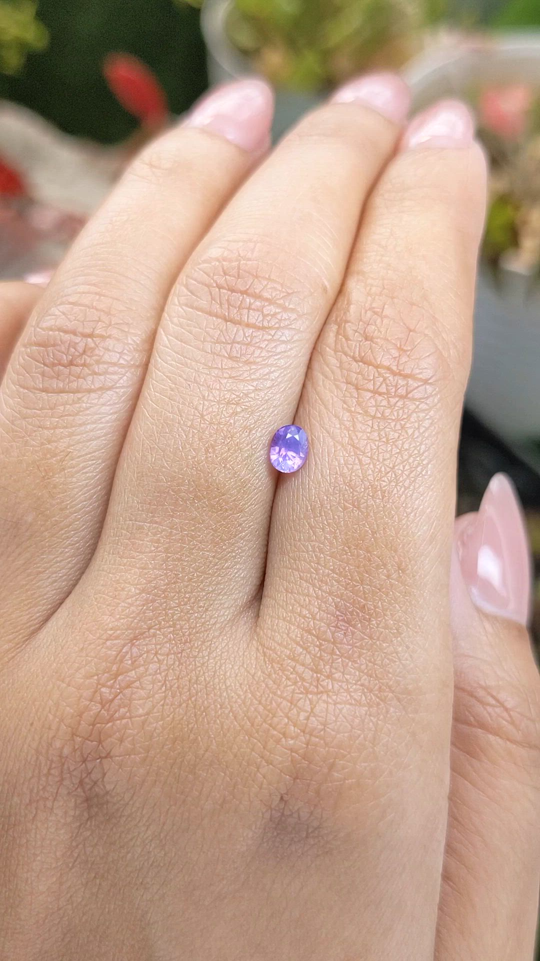 0.44 Ct. Pinkish Purple Sapphire from Ceylon (Sri Lanka) Size Video