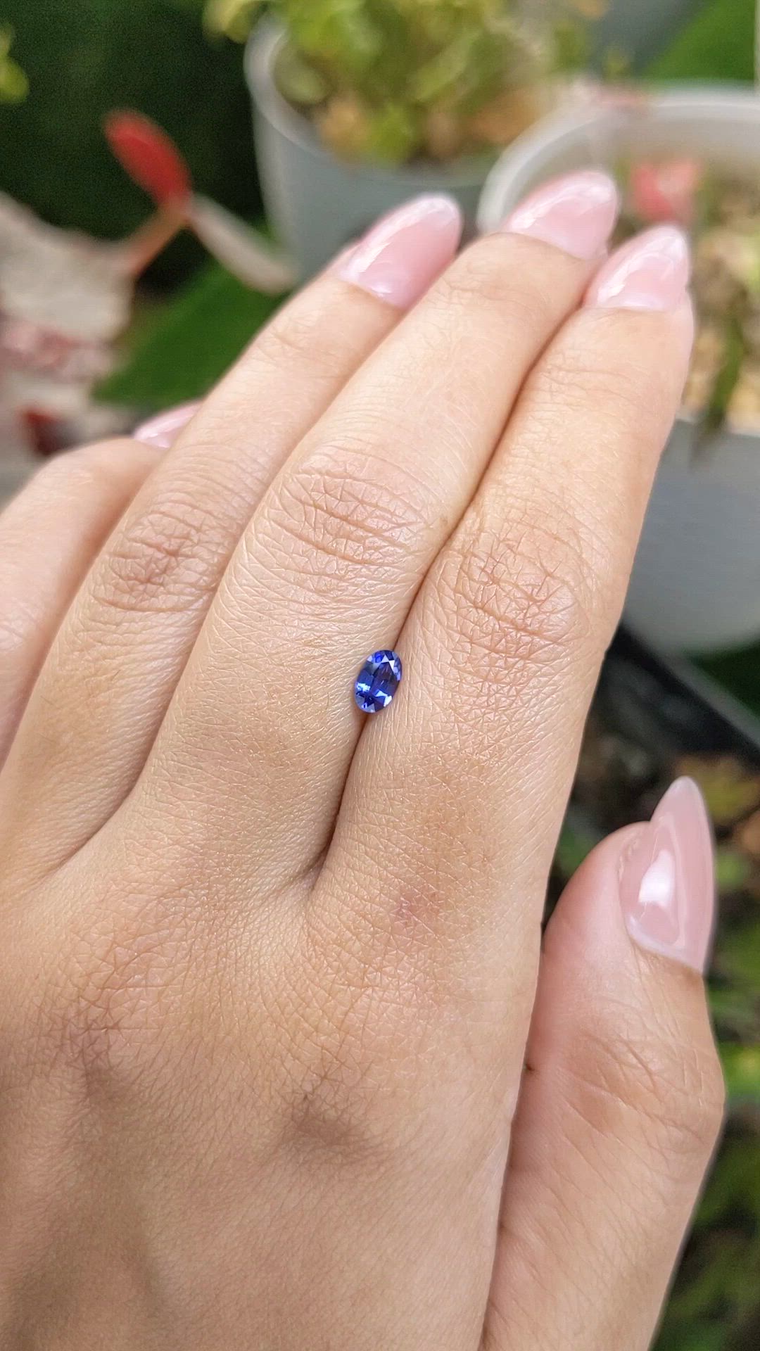 0.35 Ct. Blue Sapphire from Ceylon (Sri Lanka) Size Video