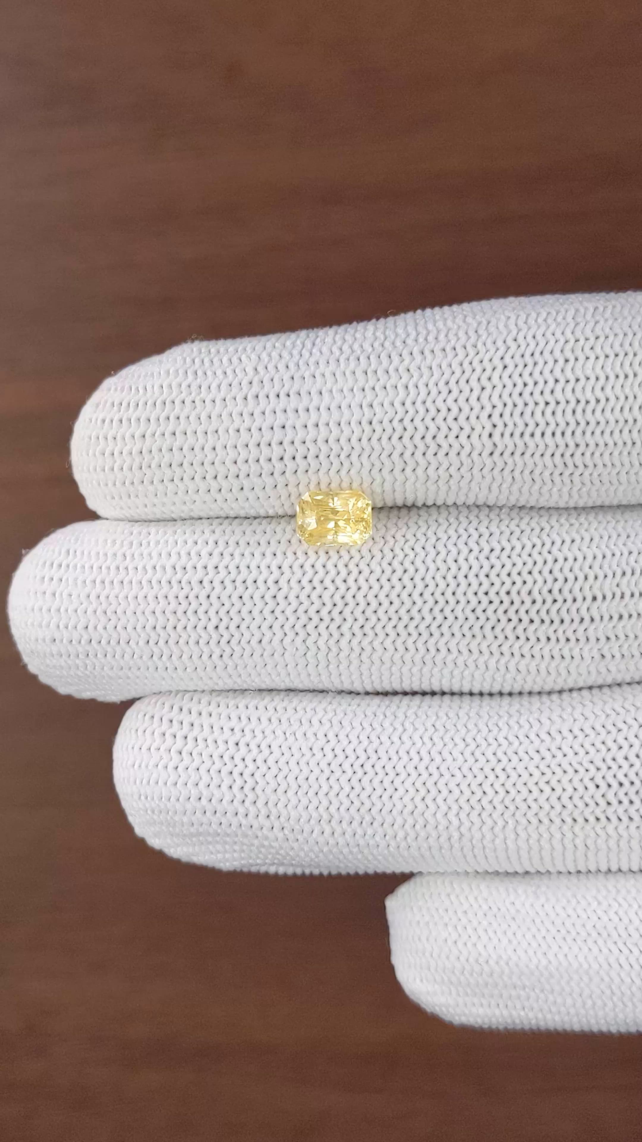 1.43 Ct. Yellow Sapphire from Ceylon (Sri Lanka) Size Video