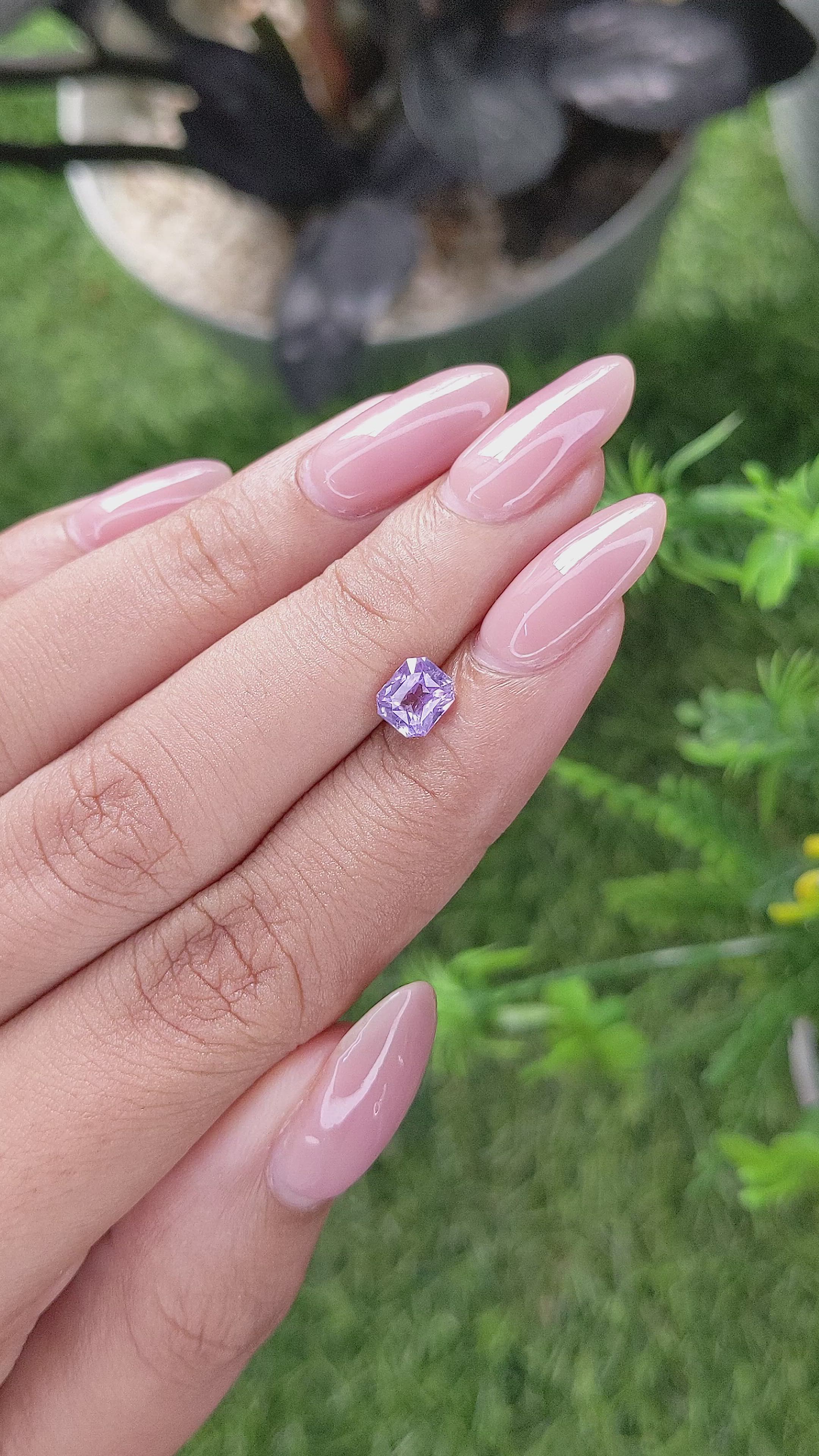 1.09 Ct. Pinkish Purple Sapphire from Ceylon (Sri Lanka) Size Video