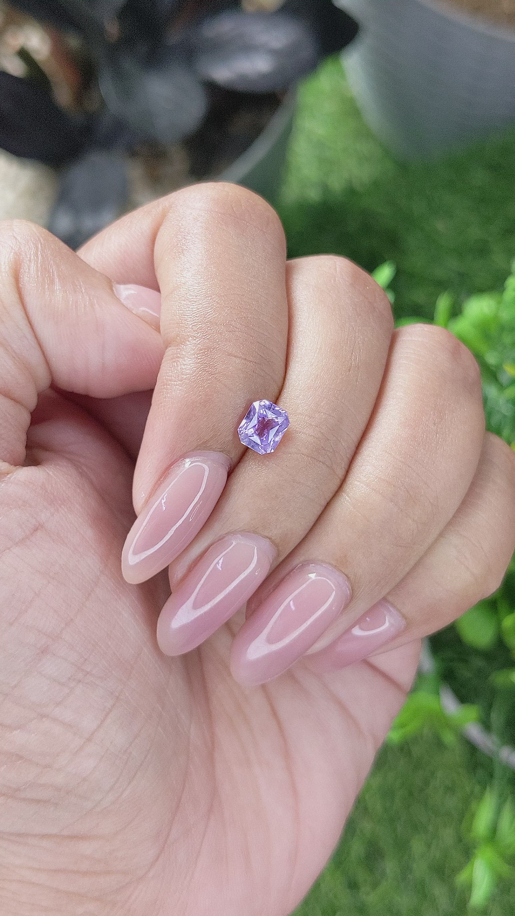 1.09 Ct. Pinkish Purple Sapphire from Ceylon (Sri Lanka) Size Video