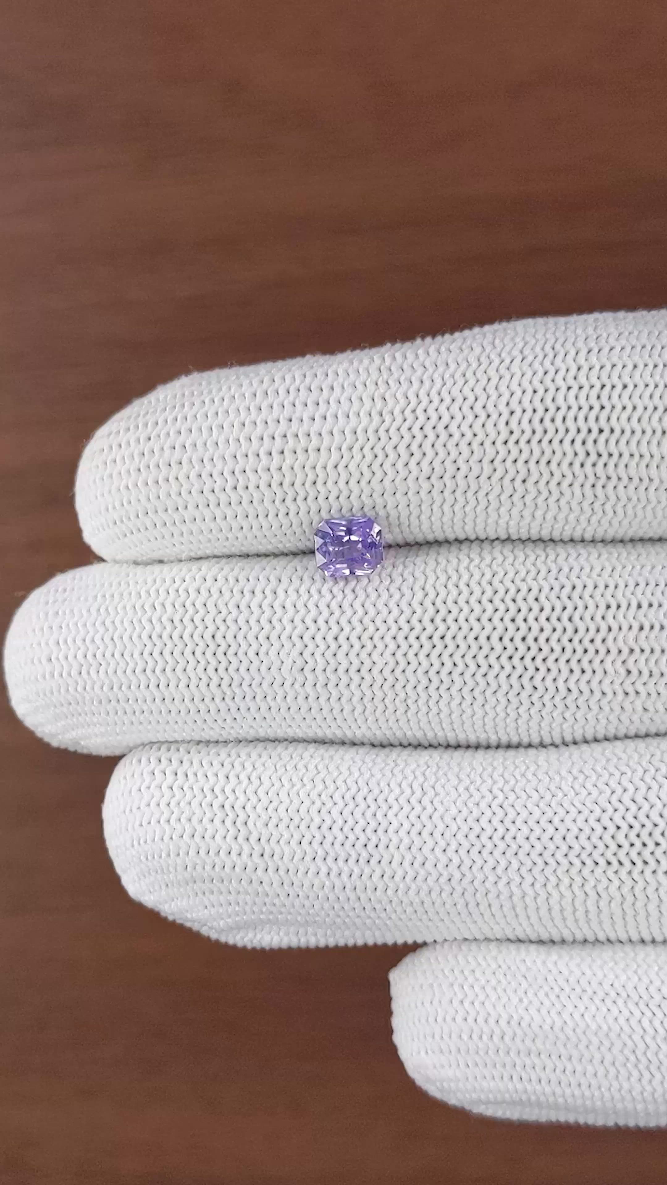 1.09 Ct. Pinkish Purple Sapphire from Ceylon (Sri Lanka) Size Video