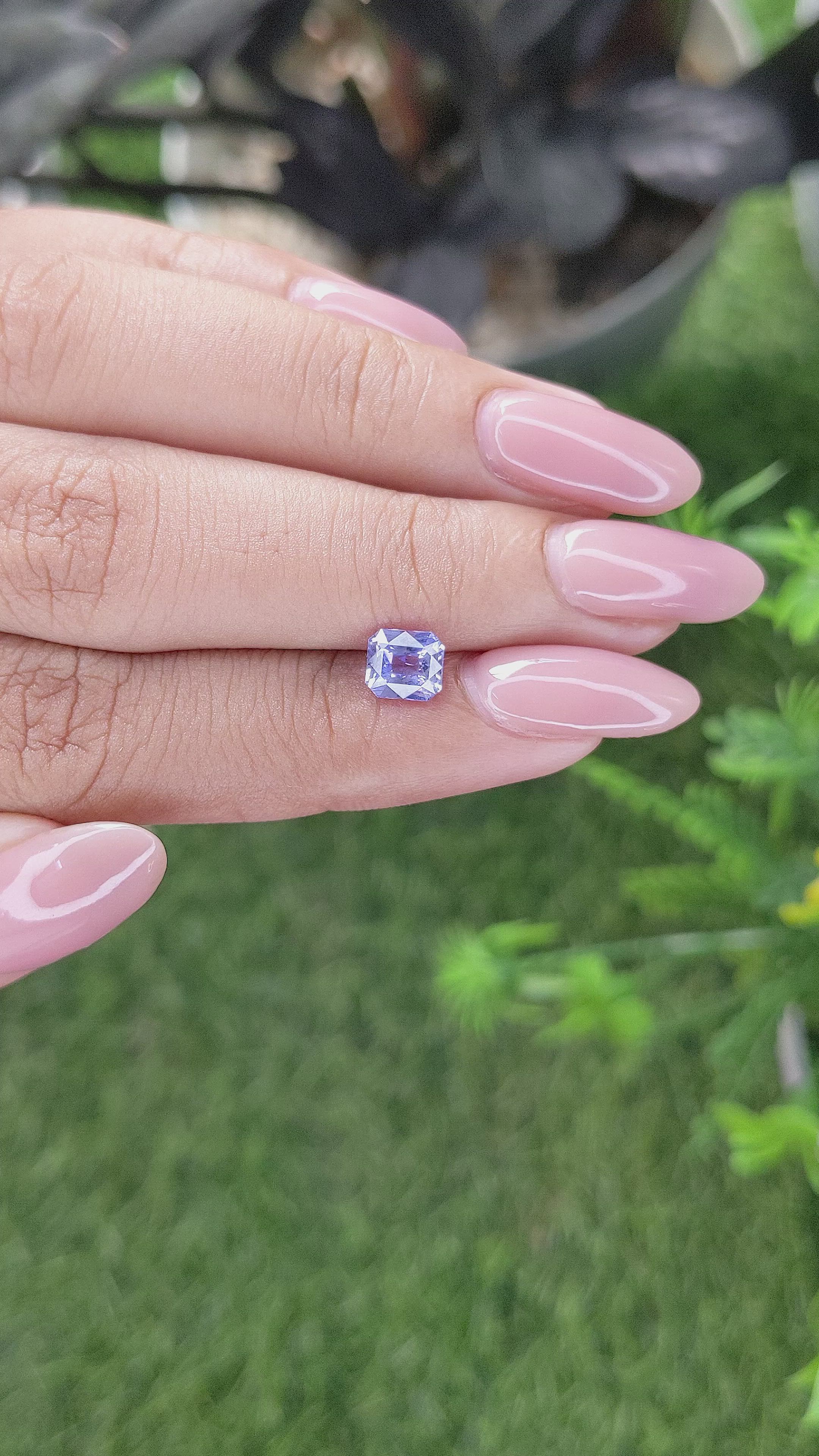 1.11 Ct. Bluish Purple Sapphire from Ceylon (Sri Lanka) Size Video