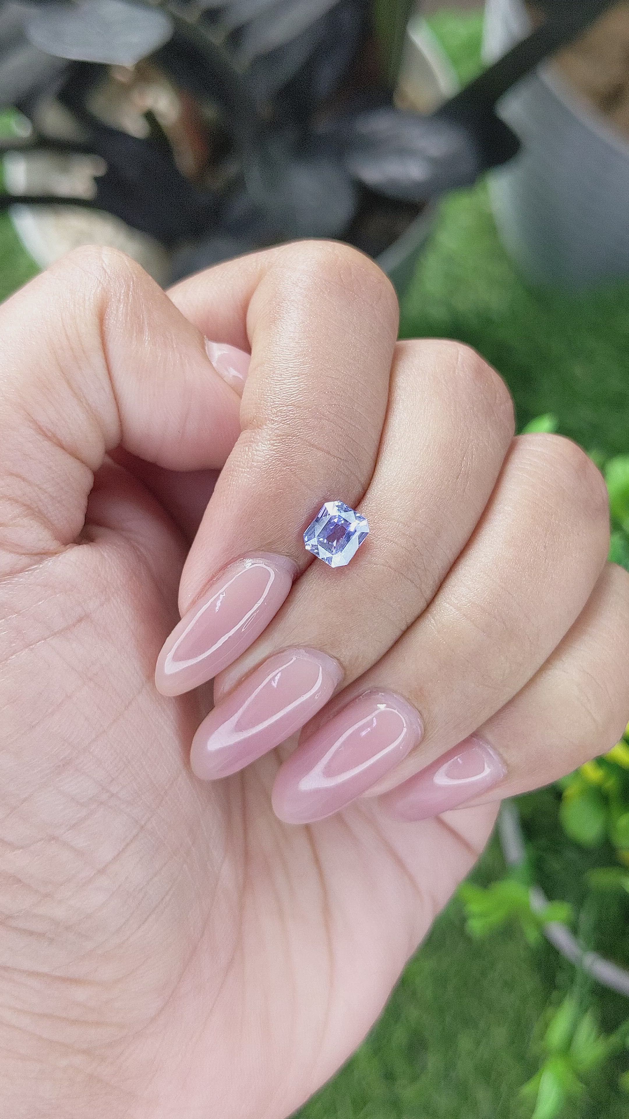 1.11 Ct. Bluish Purple Sapphire from Ceylon (Sri Lanka) Size Video
