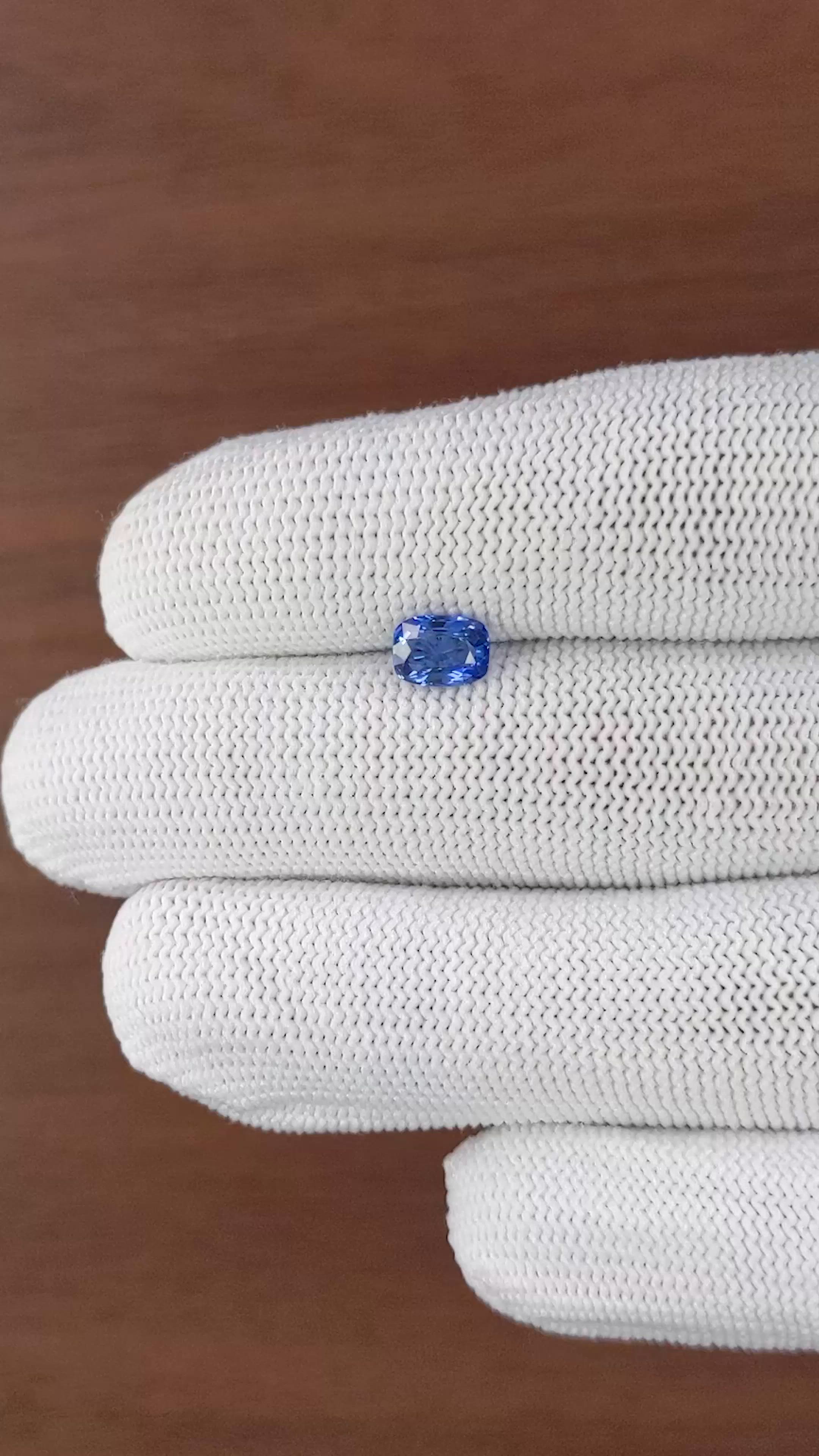 1.08 Ct. Blue Sapphire from Ceylon (Sri Lanka) Size Video