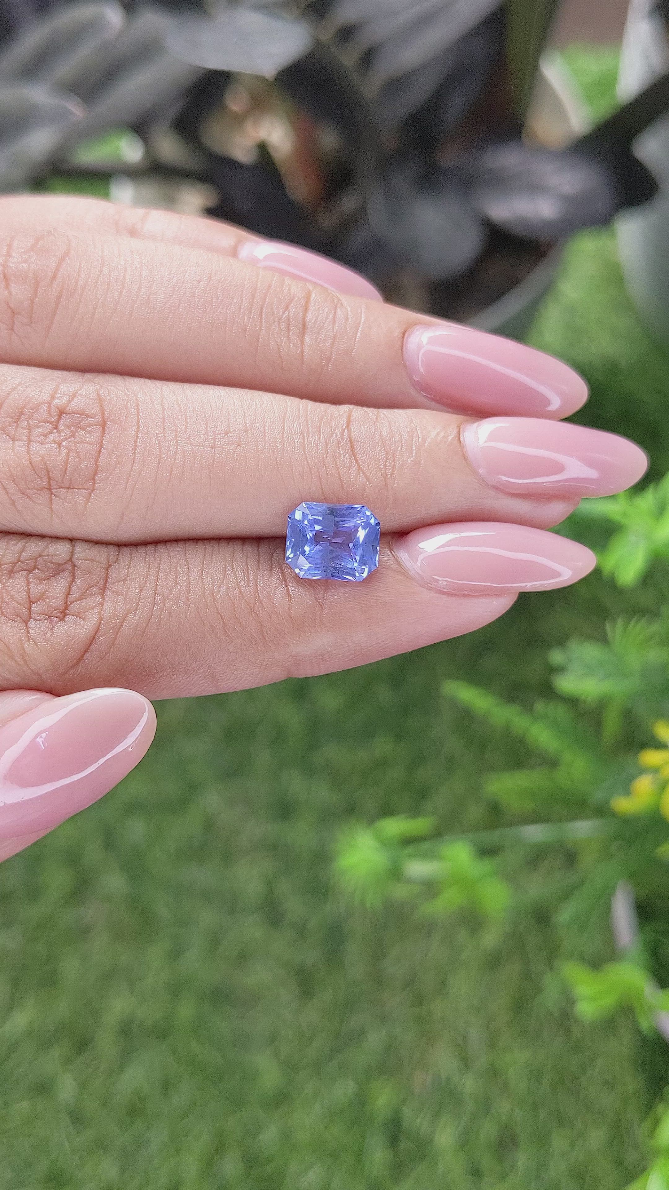 2.60 Ct. Blue Sapphire from Ceylon (Sri Lanka) Size Video