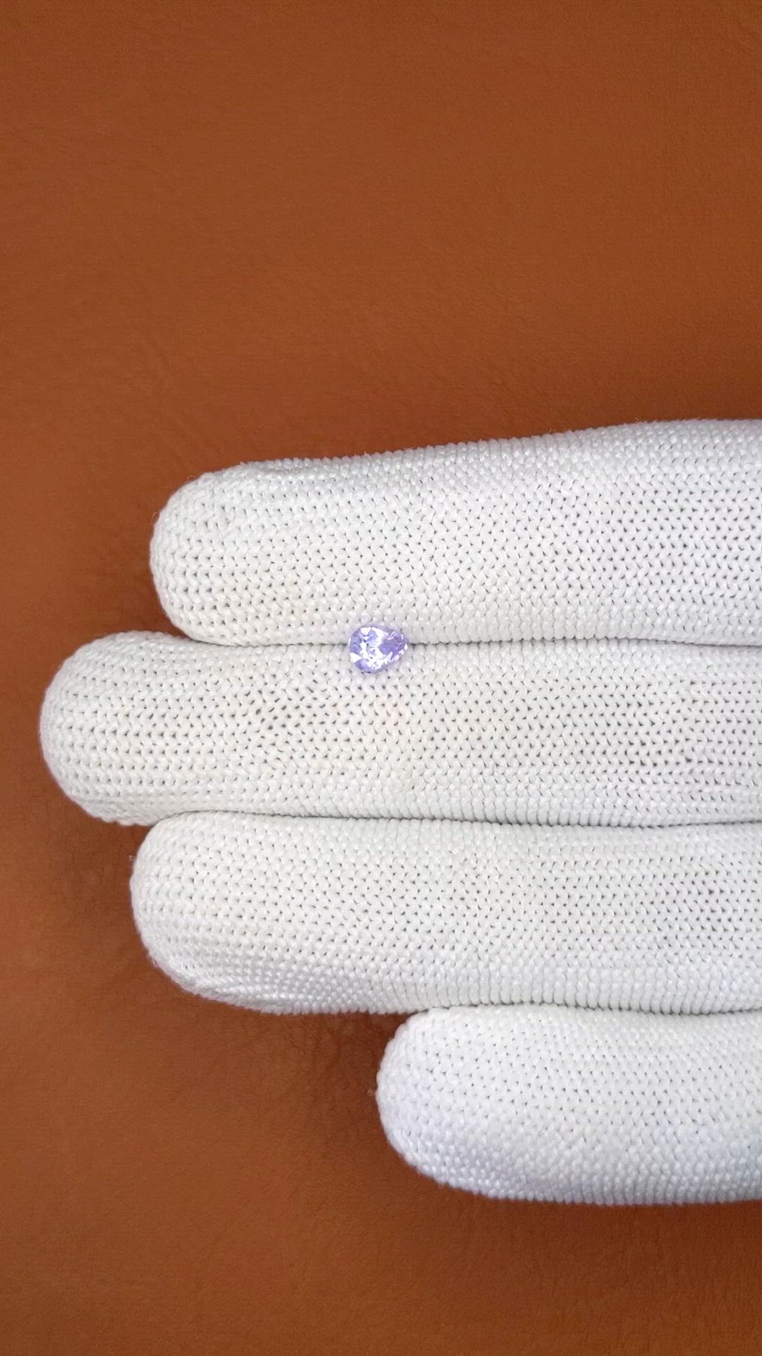 0.54 Ct. Purple Sapphire from Ceylon (Sri Lanka) Size Video