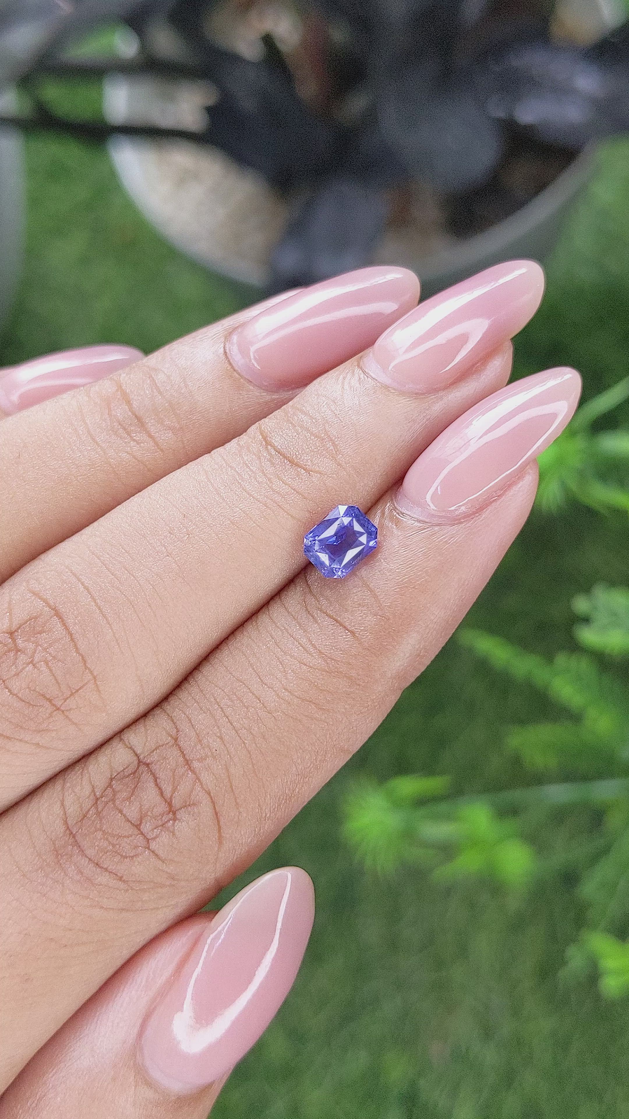1.16 Ct. Bluish Purple Sapphire from Ceylon (Sri Lanka) Size Video