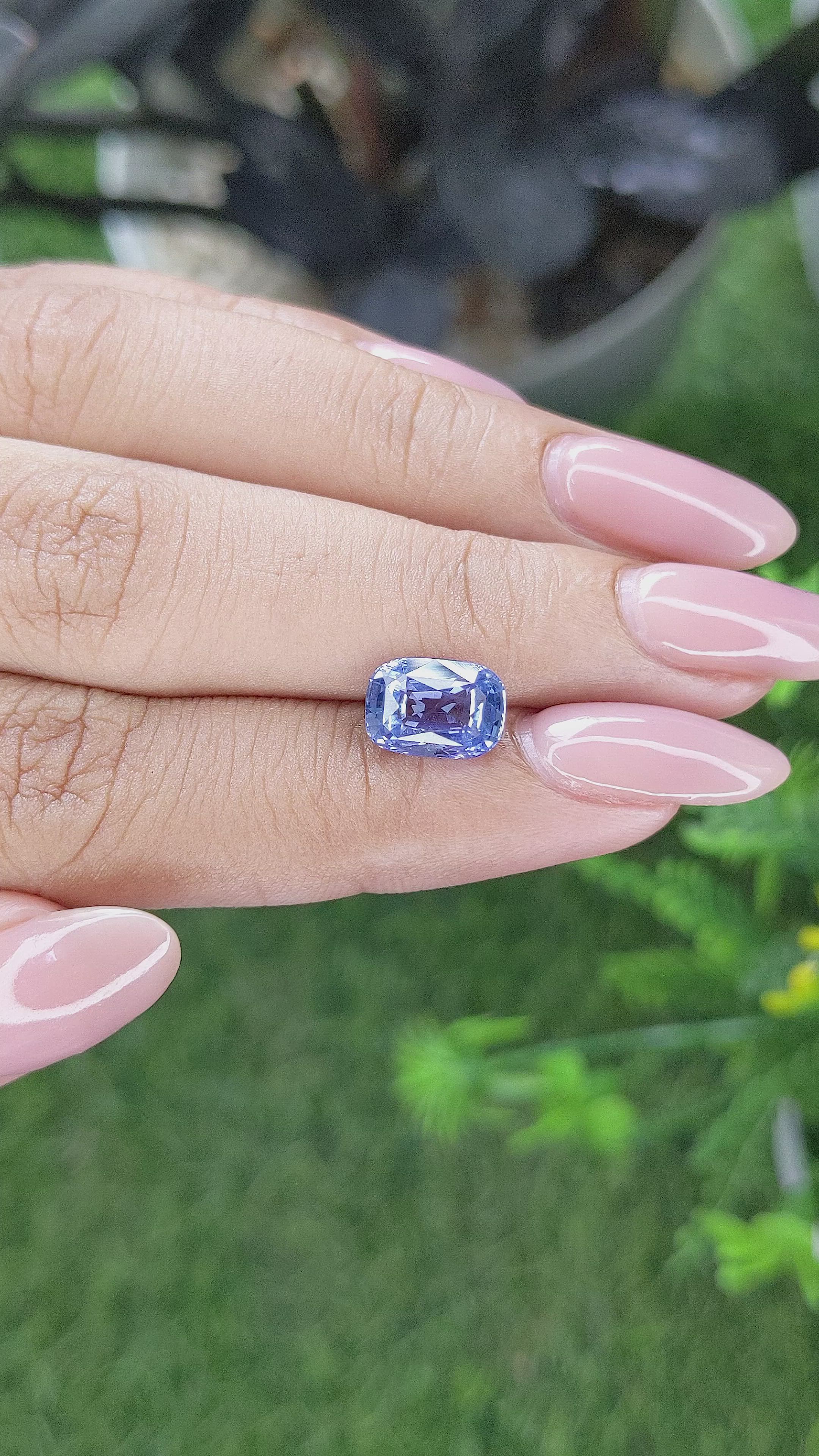 3.06 Ct. Blue Sapphire from Ceylon (Sri Lanka) Size Video