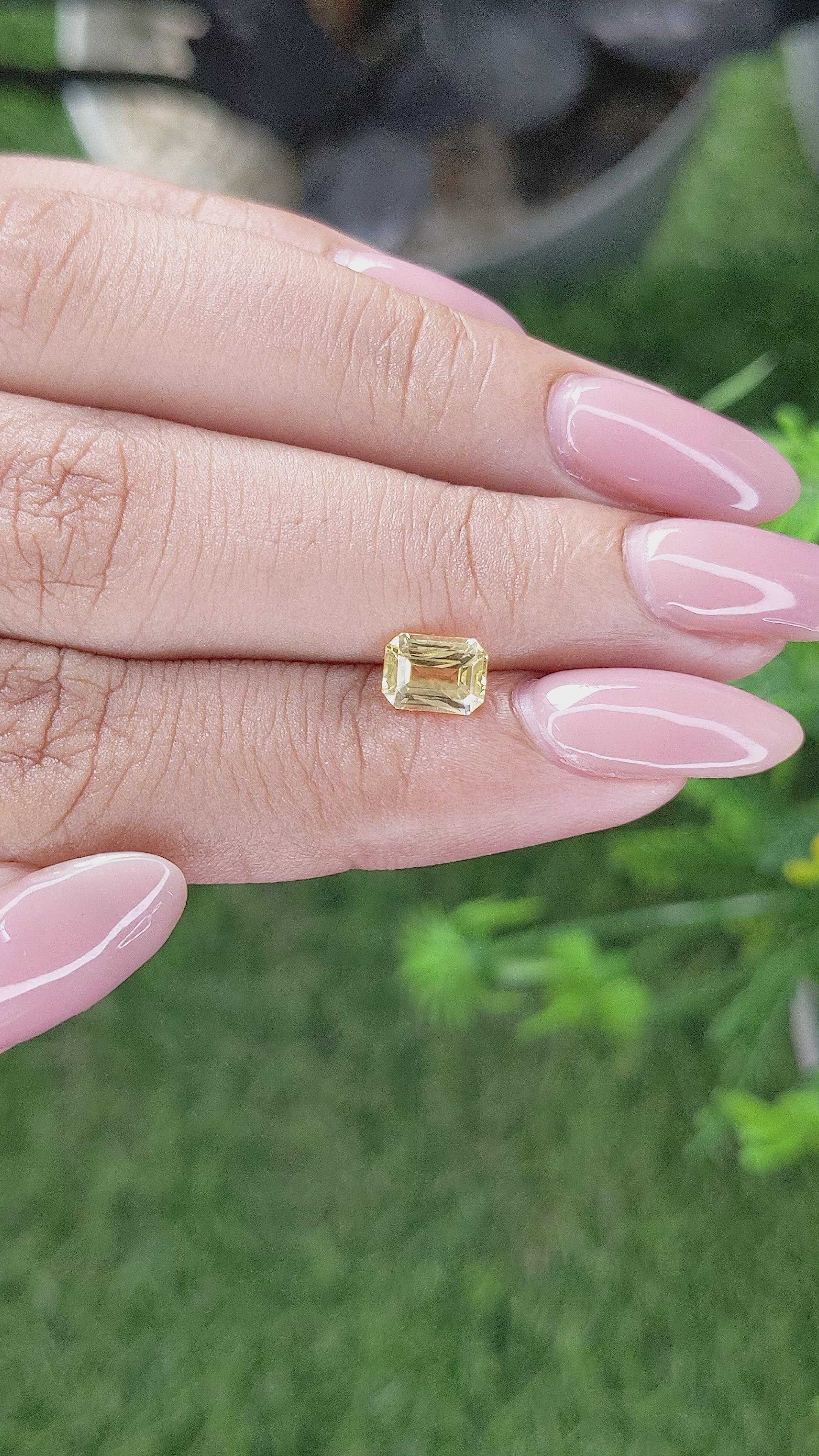 1.06 Ct. Yellow Sapphire from Ceylon (Sri Lanka) Size Video