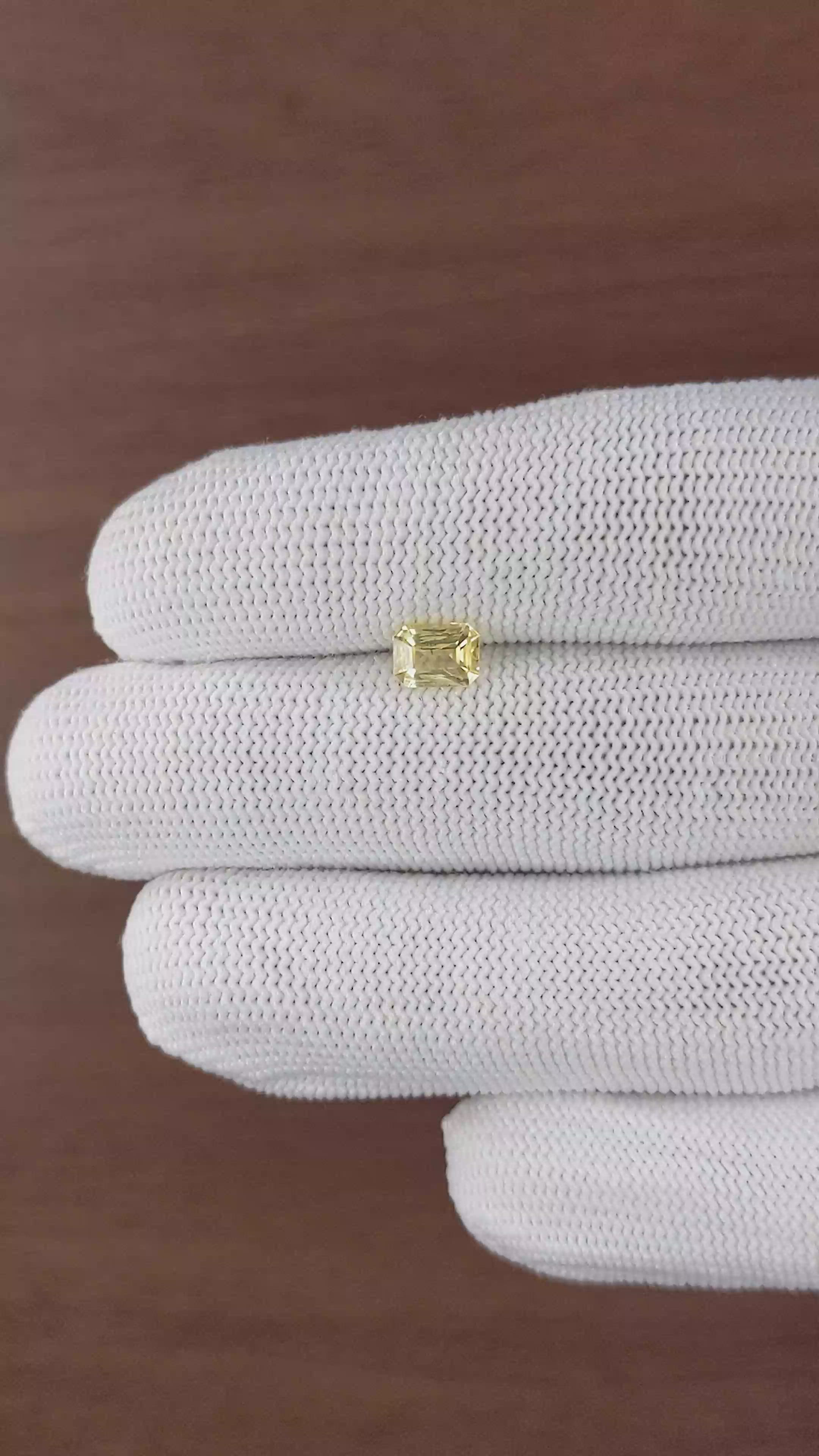 1.06 Ct. Yellow Sapphire from Ceylon (Sri Lanka) Size Video