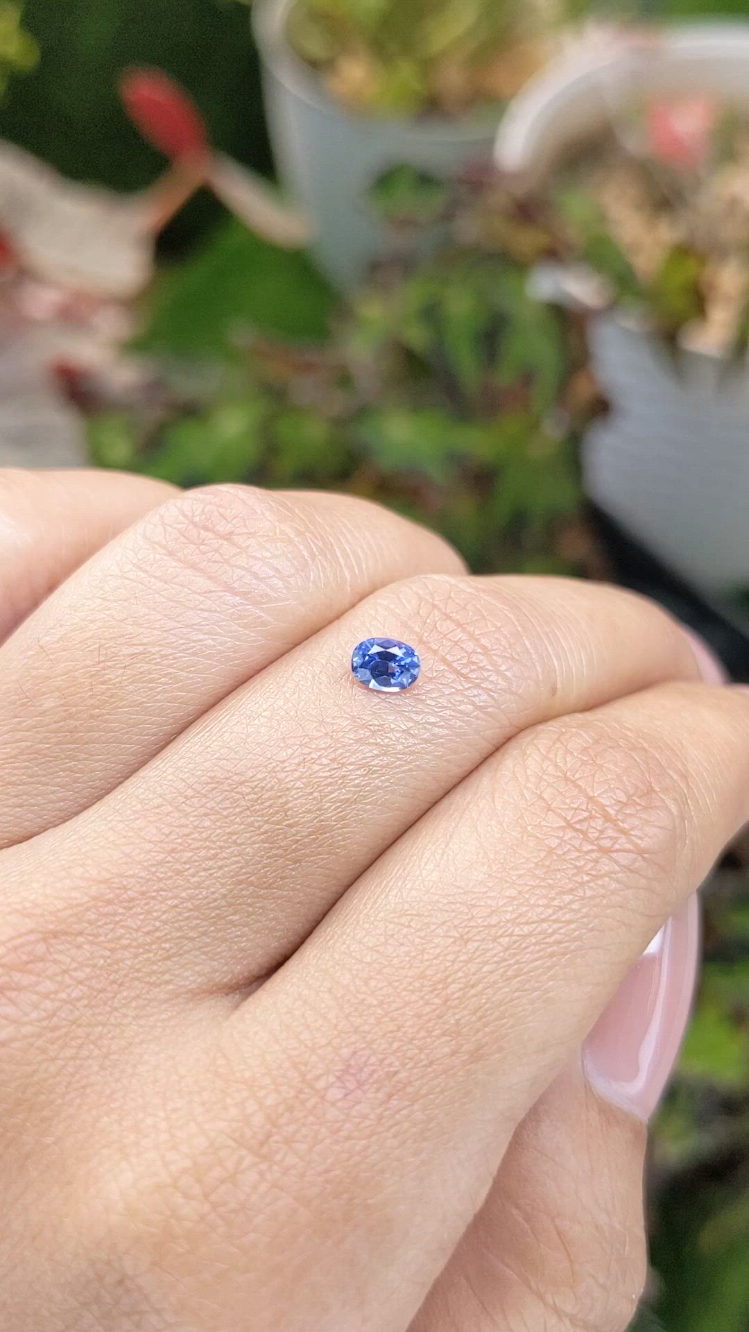 0.43 Ct. Blue Sapphire from Ceylon (Sri Lanka) Size Video