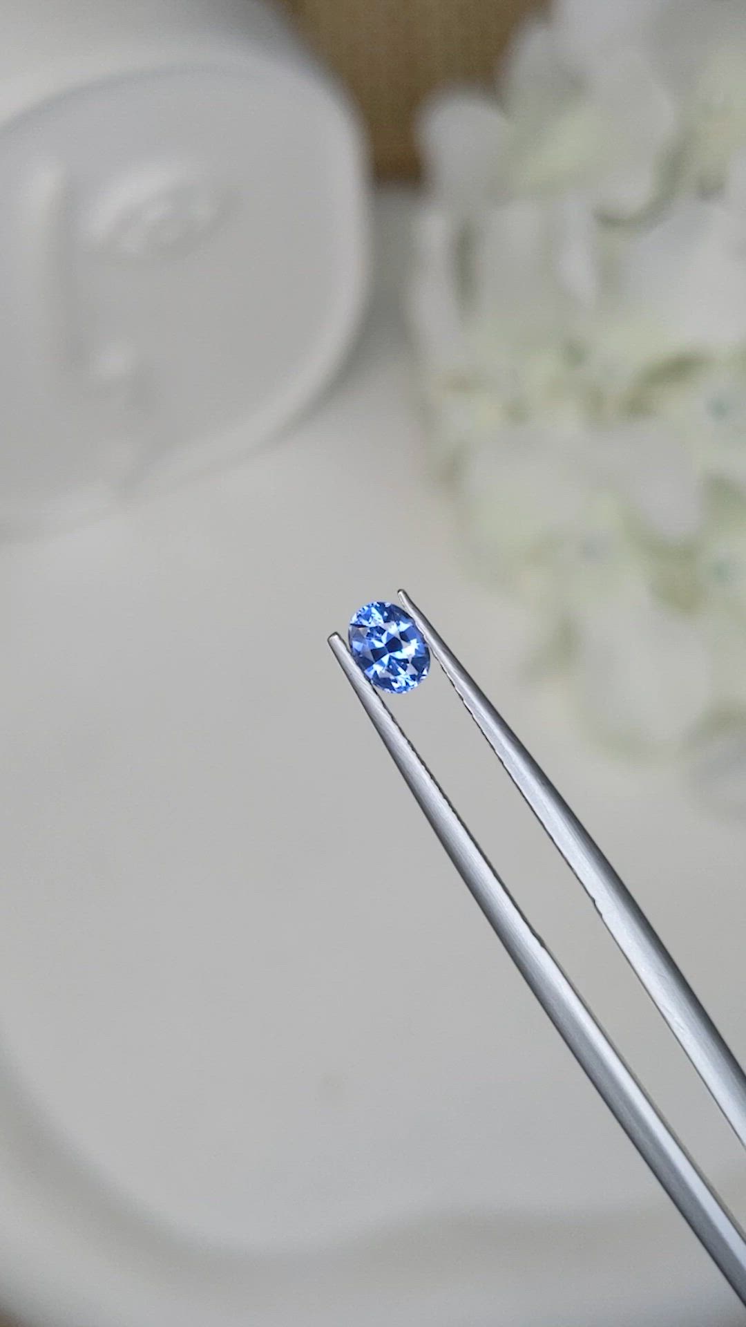 0.43 Ct. Blue Sapphire from Ceylon (Sri Lanka) Size Video