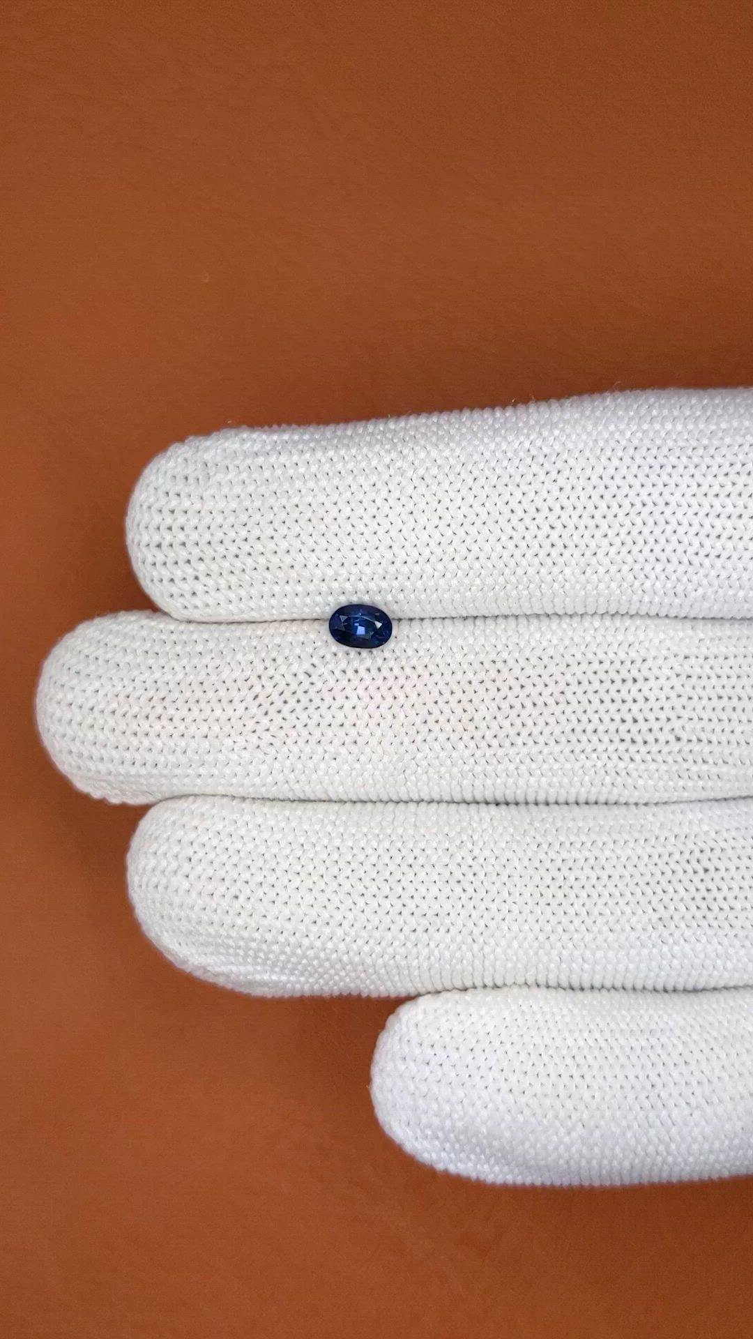 0.56 Ct. Blue Sapphire from Ceylon (Sri Lanka) Size Video