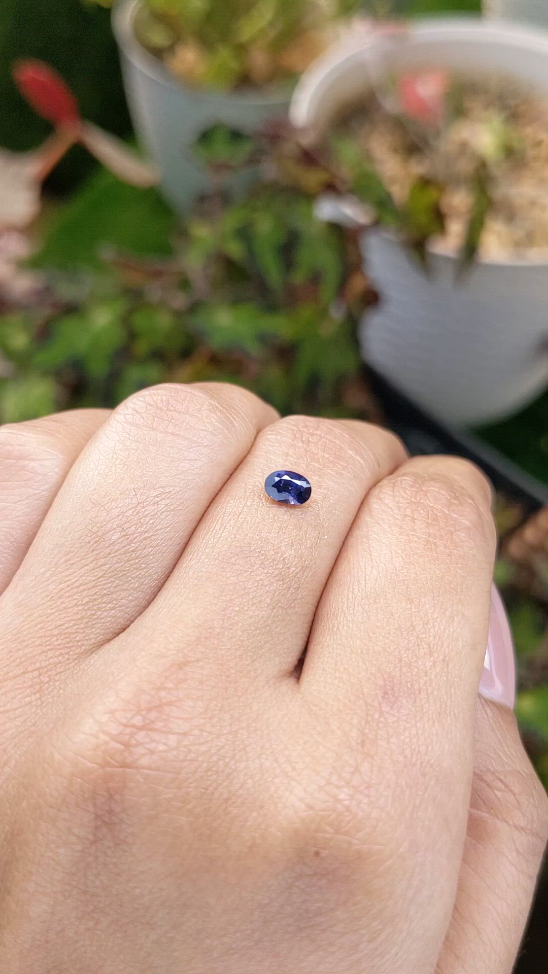 0.56 Ct. Blue Sapphire from Ceylon (Sri Lanka) Size Video