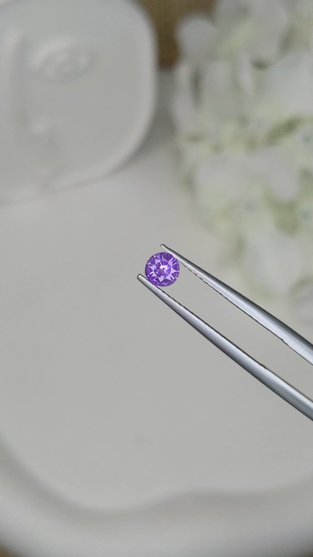 0.38 Ct. Purple Sapphire from Ceylon (Sri Lanka) Size Video