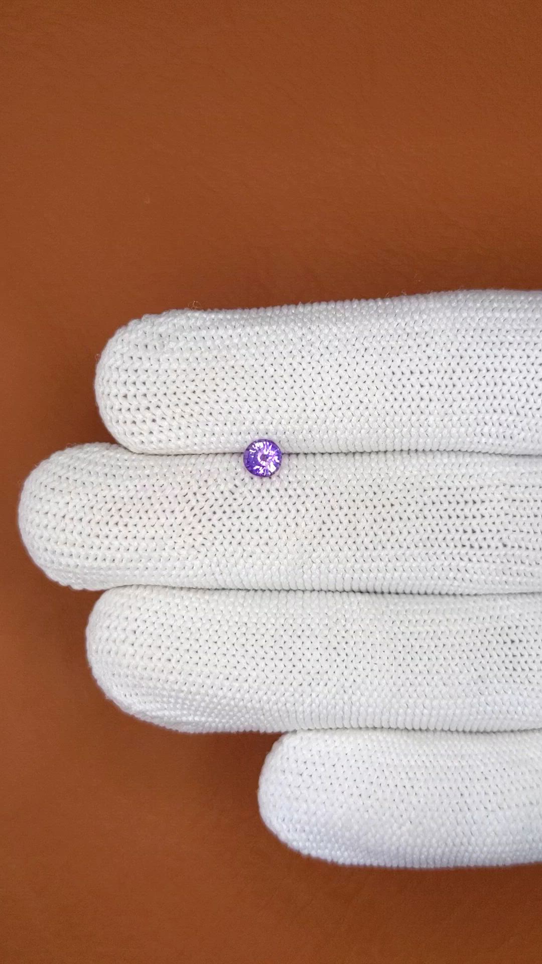 0.38 Ct. Purple Sapphire from Ceylon (Sri Lanka) Size Video
