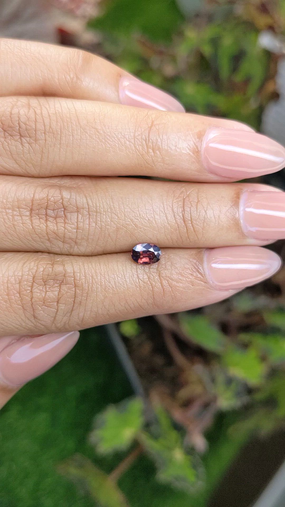 0.64 Ct. Pinkish Brown Sapphire from Ceylon (Sri Lanka) Size Video