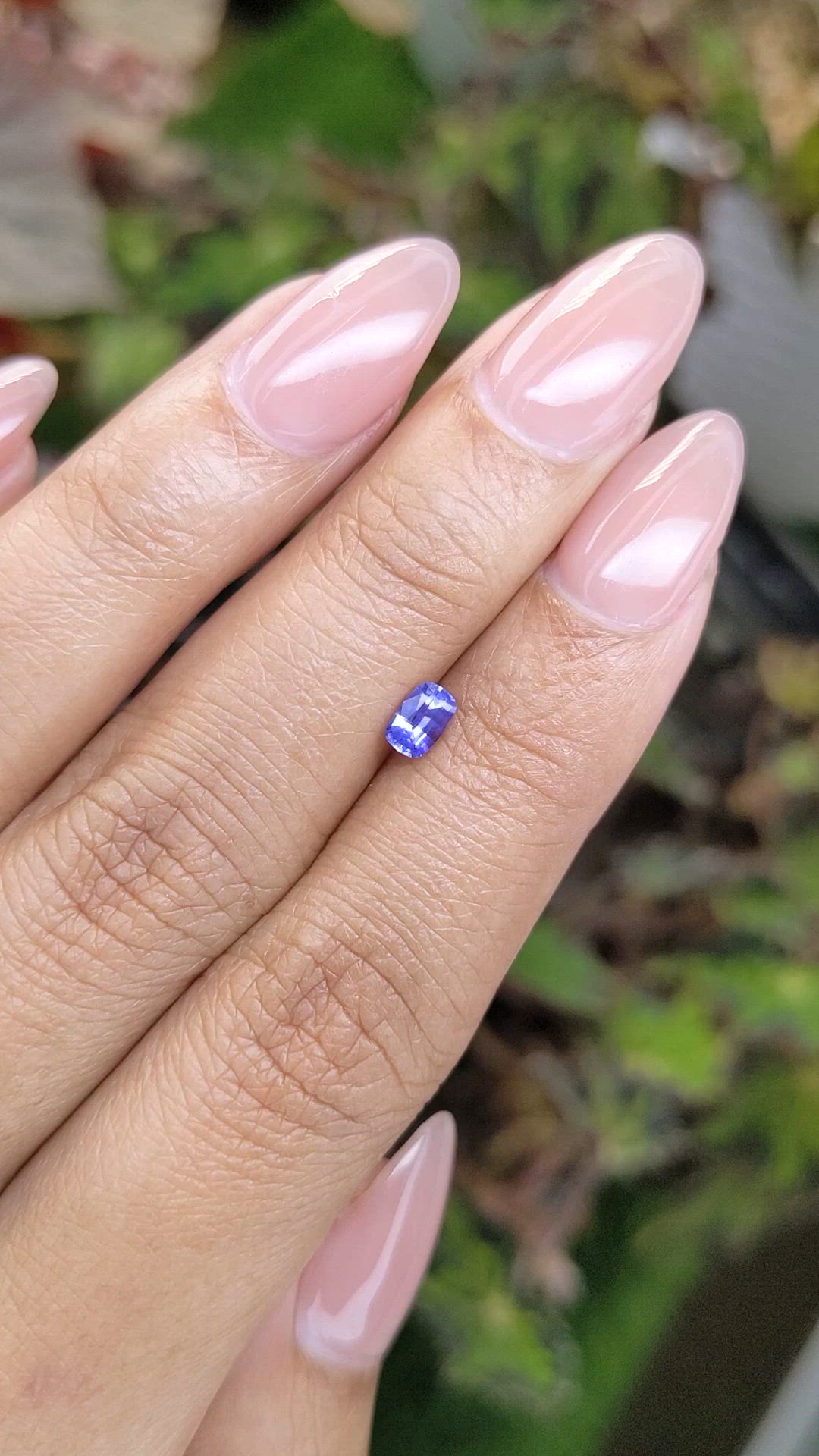 0.34 Ct. Purplish Blue Sapphire from Ceylon (Sri Lanka) Size Video