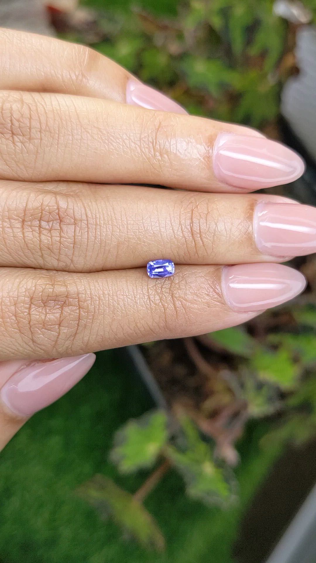 0.34 Ct. Purplish Blue Sapphire from Ceylon (Sri Lanka) Size Video