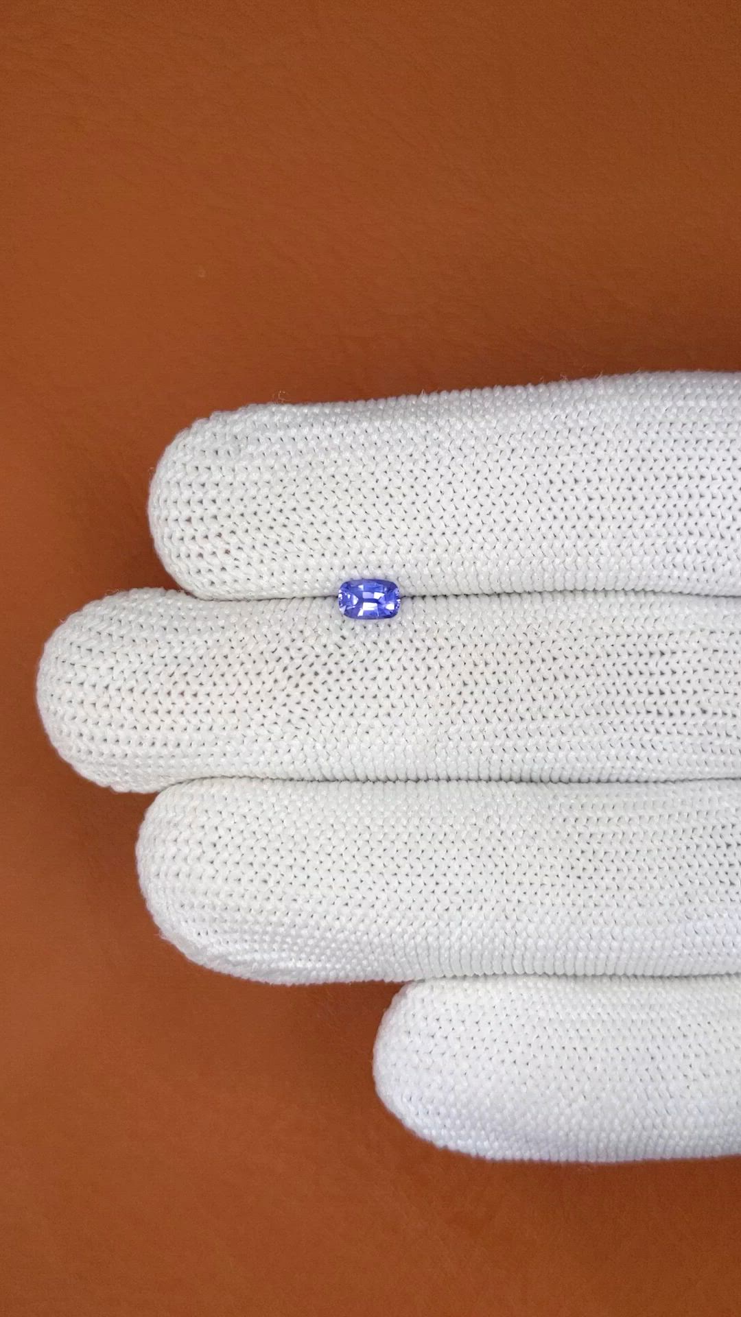 0.34 Ct. Purplish Blue Sapphire from Ceylon (Sri Lanka) Size Video