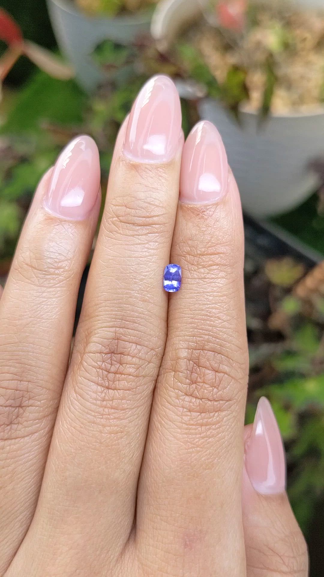 0.34 Ct. Purplish Blue Sapphire from Ceylon (Sri Lanka) Size Video