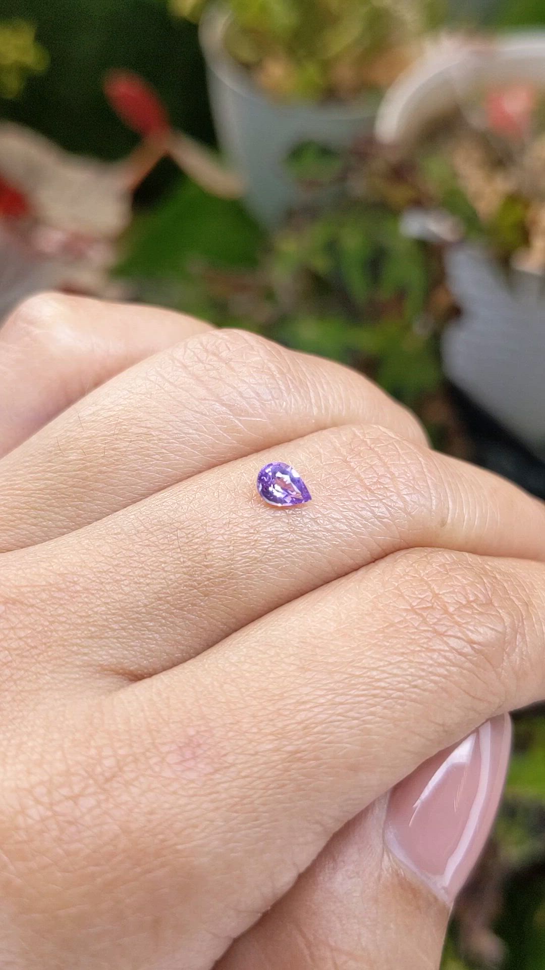0.43 Ct. Pinkish Purple Sapphire from Ceylon (Sri Lanka) Size Video