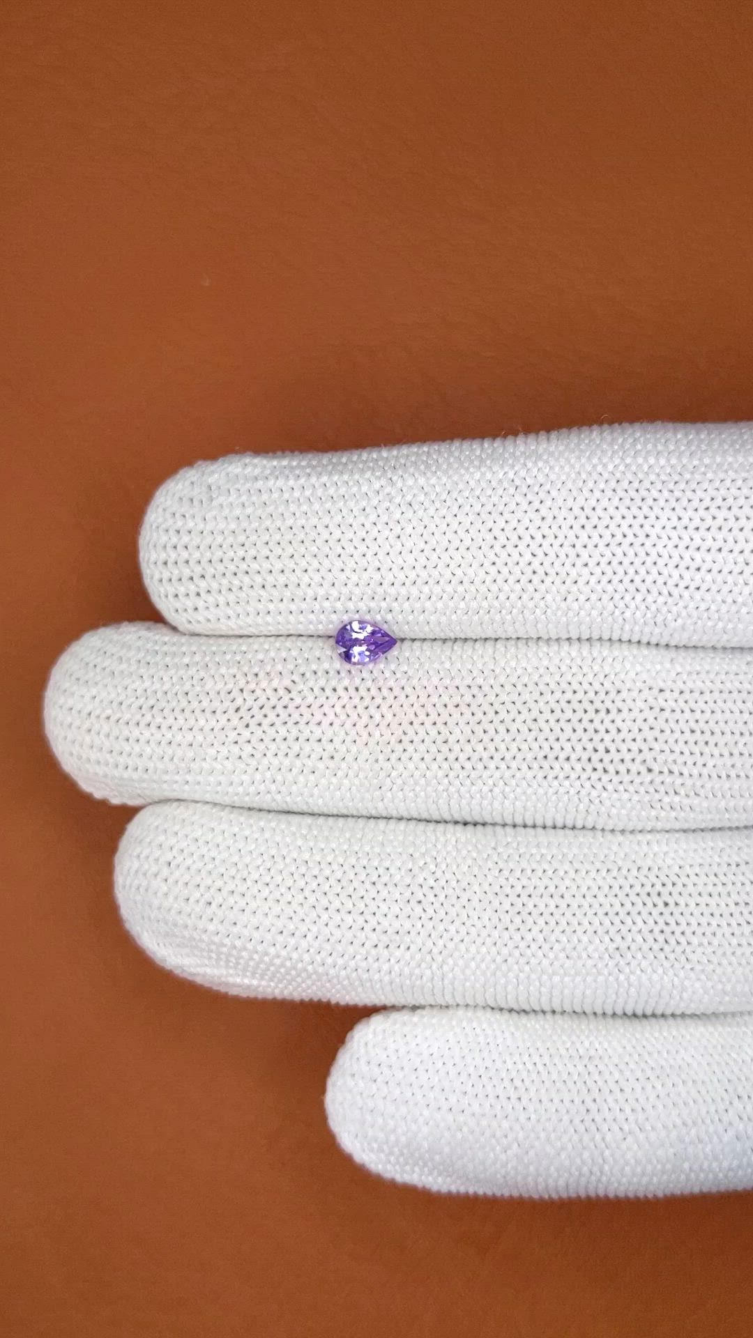 0.43 Ct. Pinkish Purple Sapphire from Ceylon (Sri Lanka) Size Video