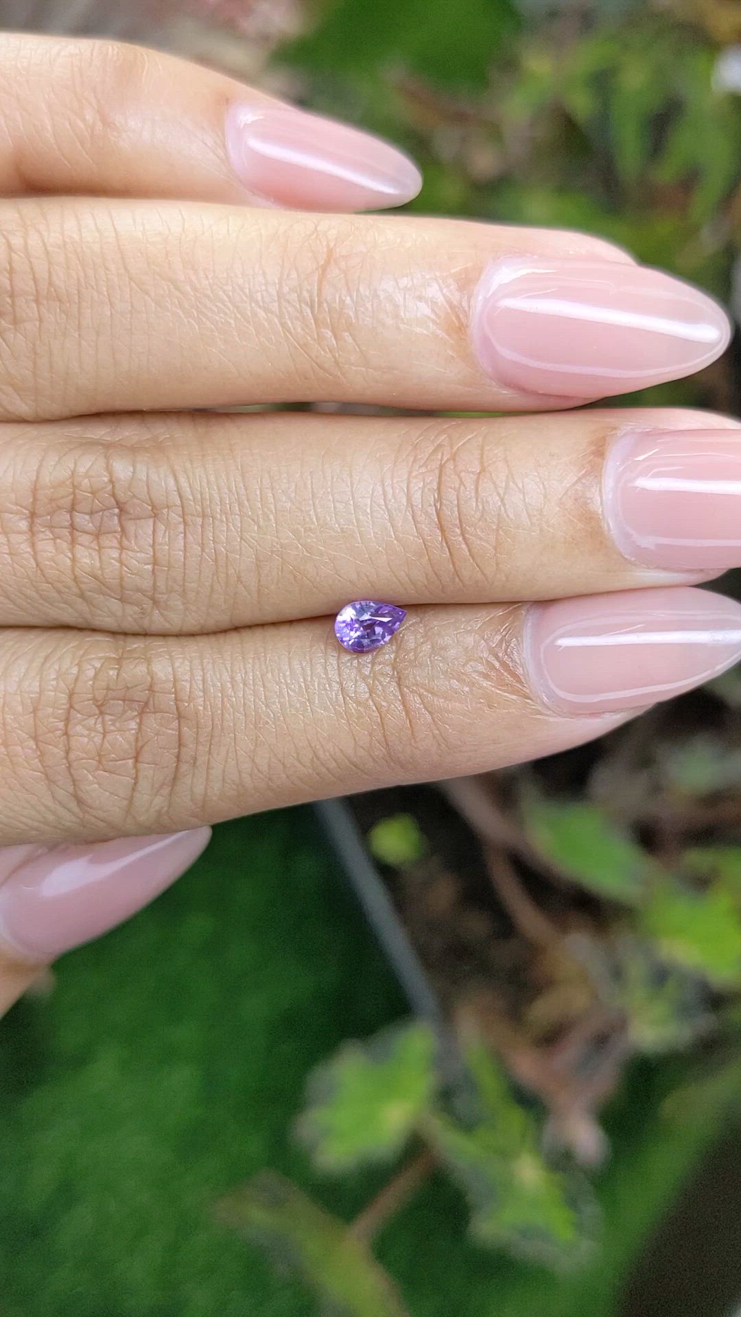 0.43 Ct. Pinkish Purple Sapphire from Ceylon (Sri Lanka) Size Video