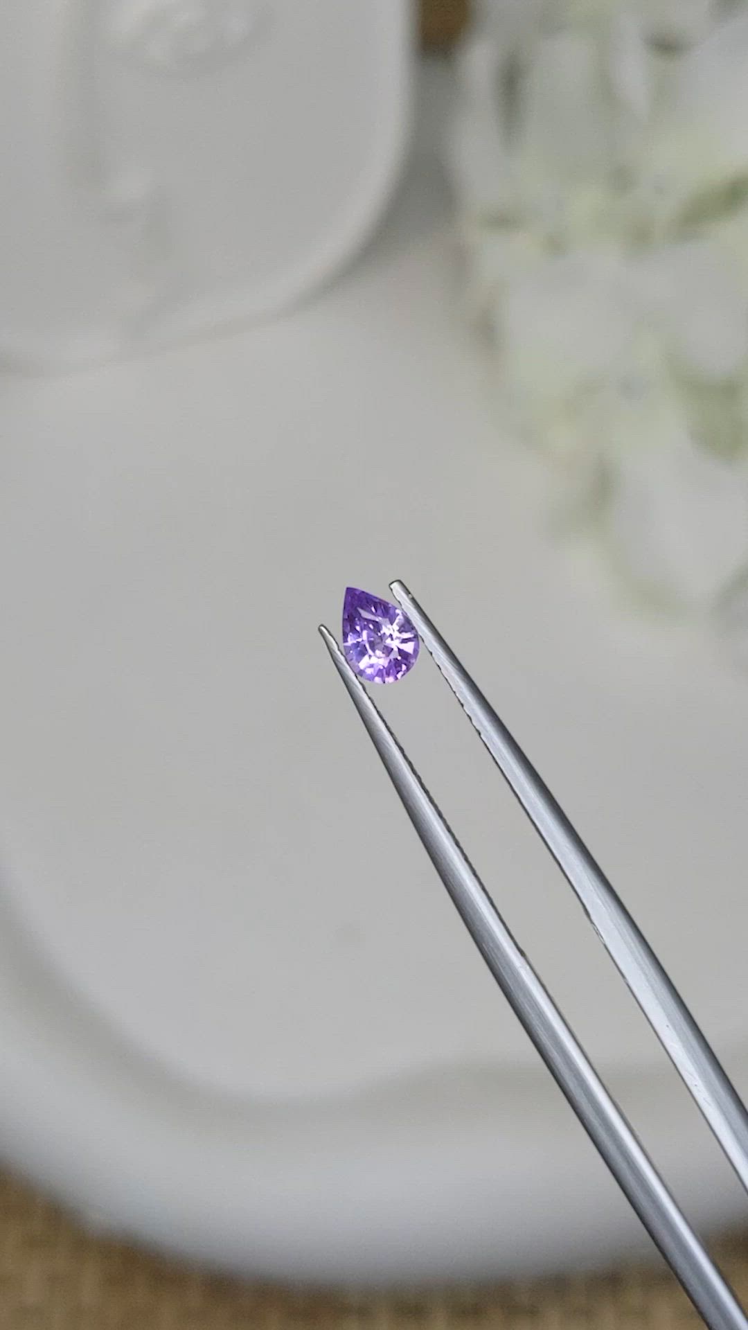 0.43 Ct. Pinkish Purple Sapphire from Ceylon (Sri Lanka) Size Video