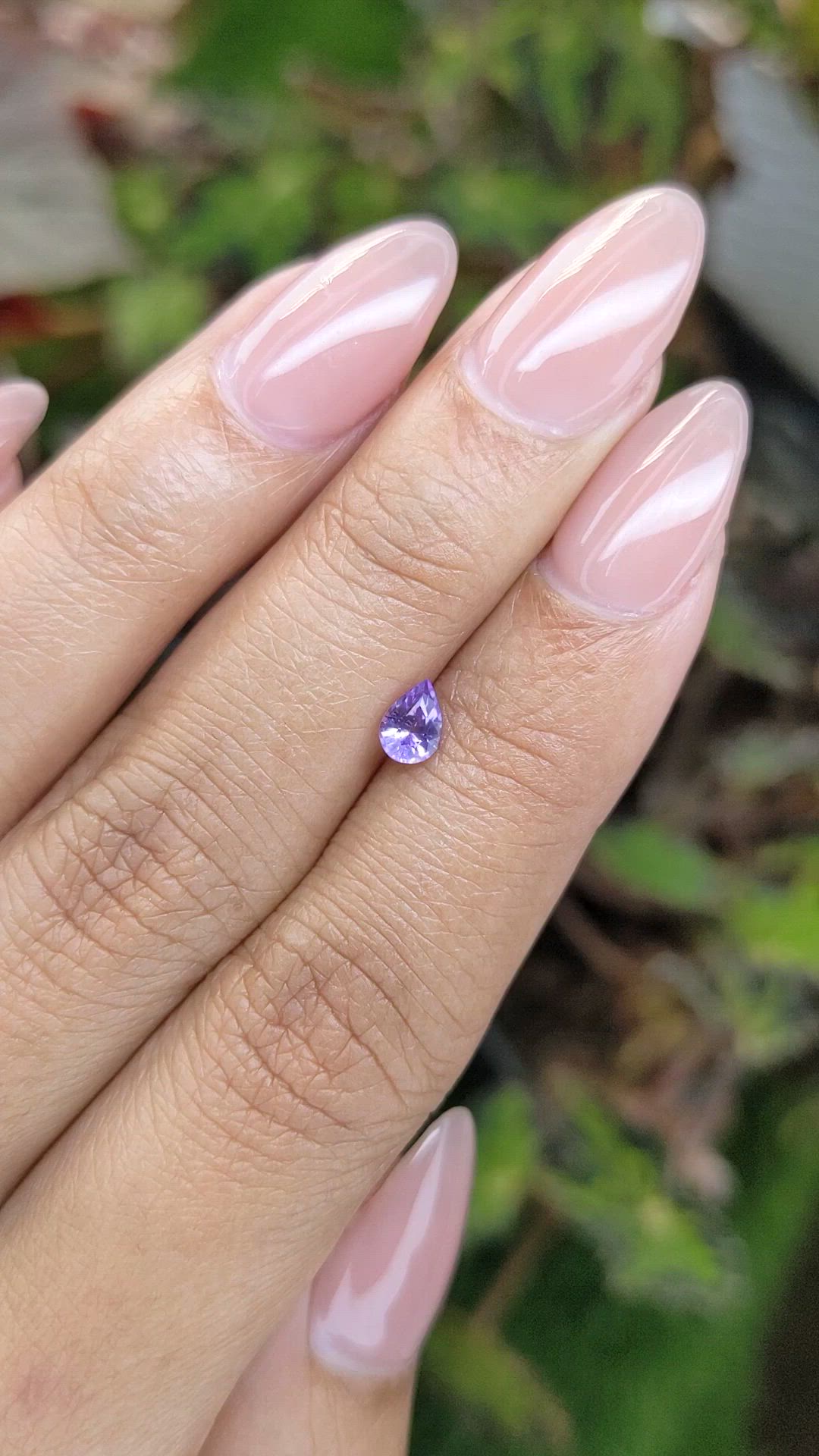 0.43 Ct. Pinkish Purple Sapphire from Ceylon (Sri Lanka) Size Video