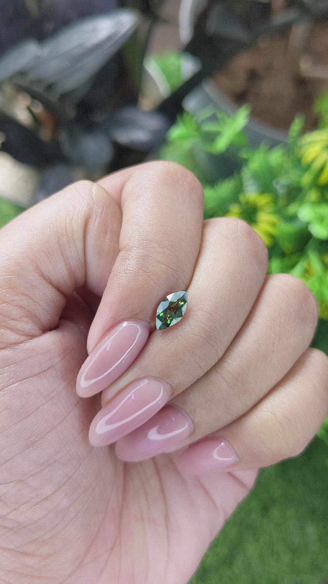 0.93 Ct. Green Sapphire from Madagascar Size Video