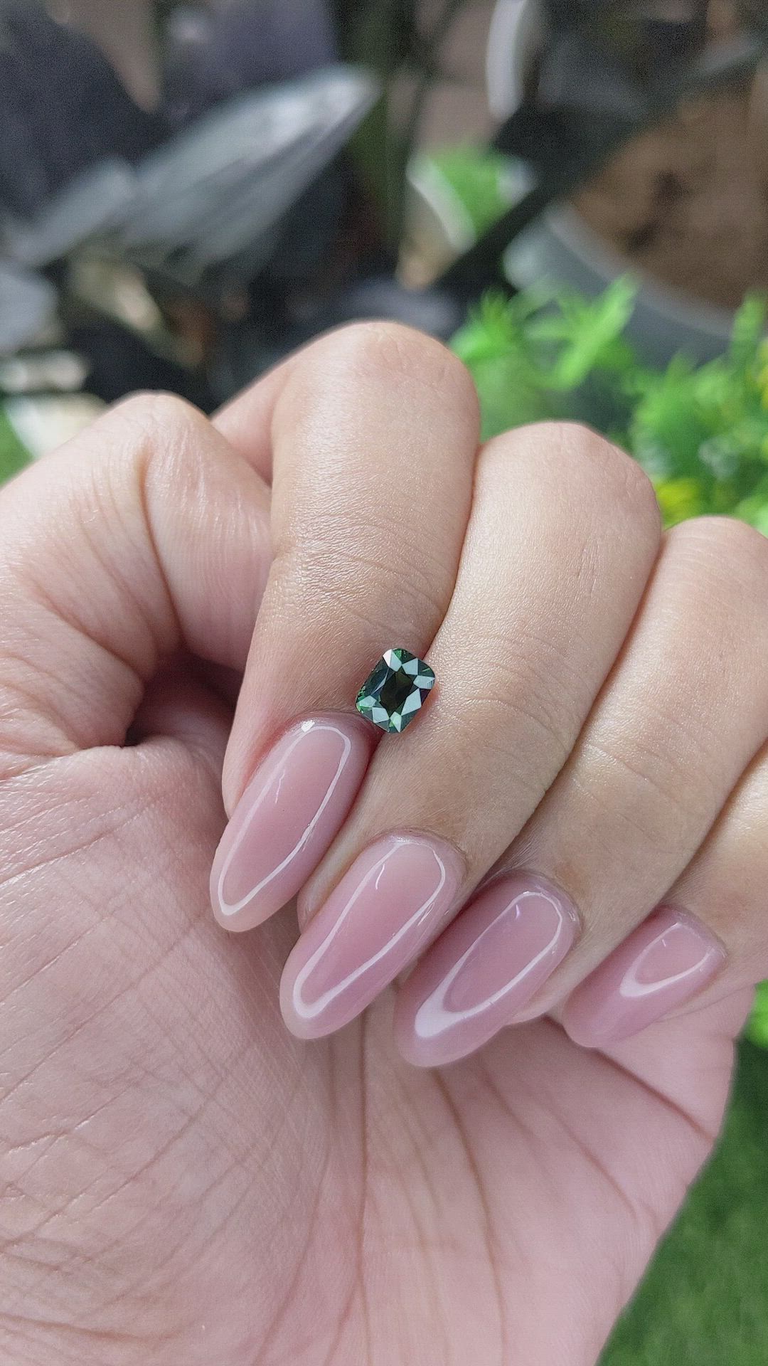 0.95 Ct. Green Sapphire from Madagascar Size Video