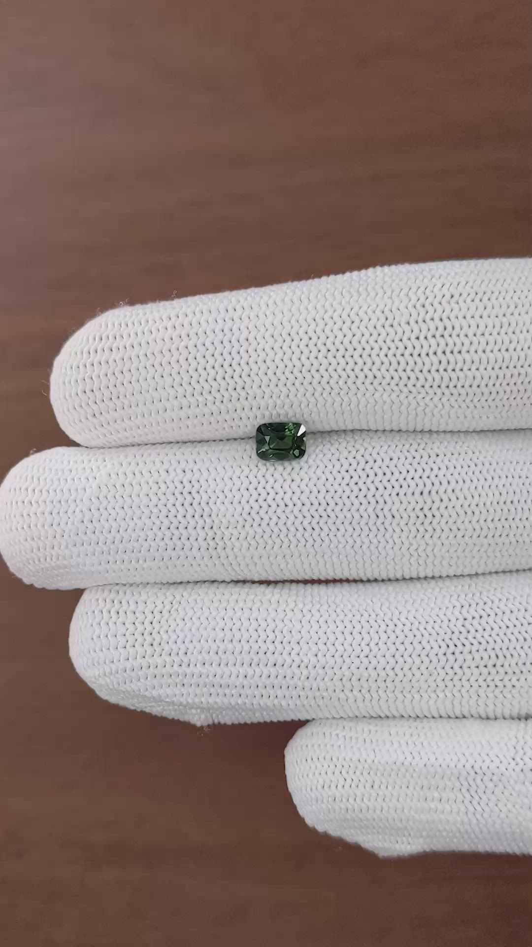 0.95 Ct. Green Sapphire from Madagascar Size Video