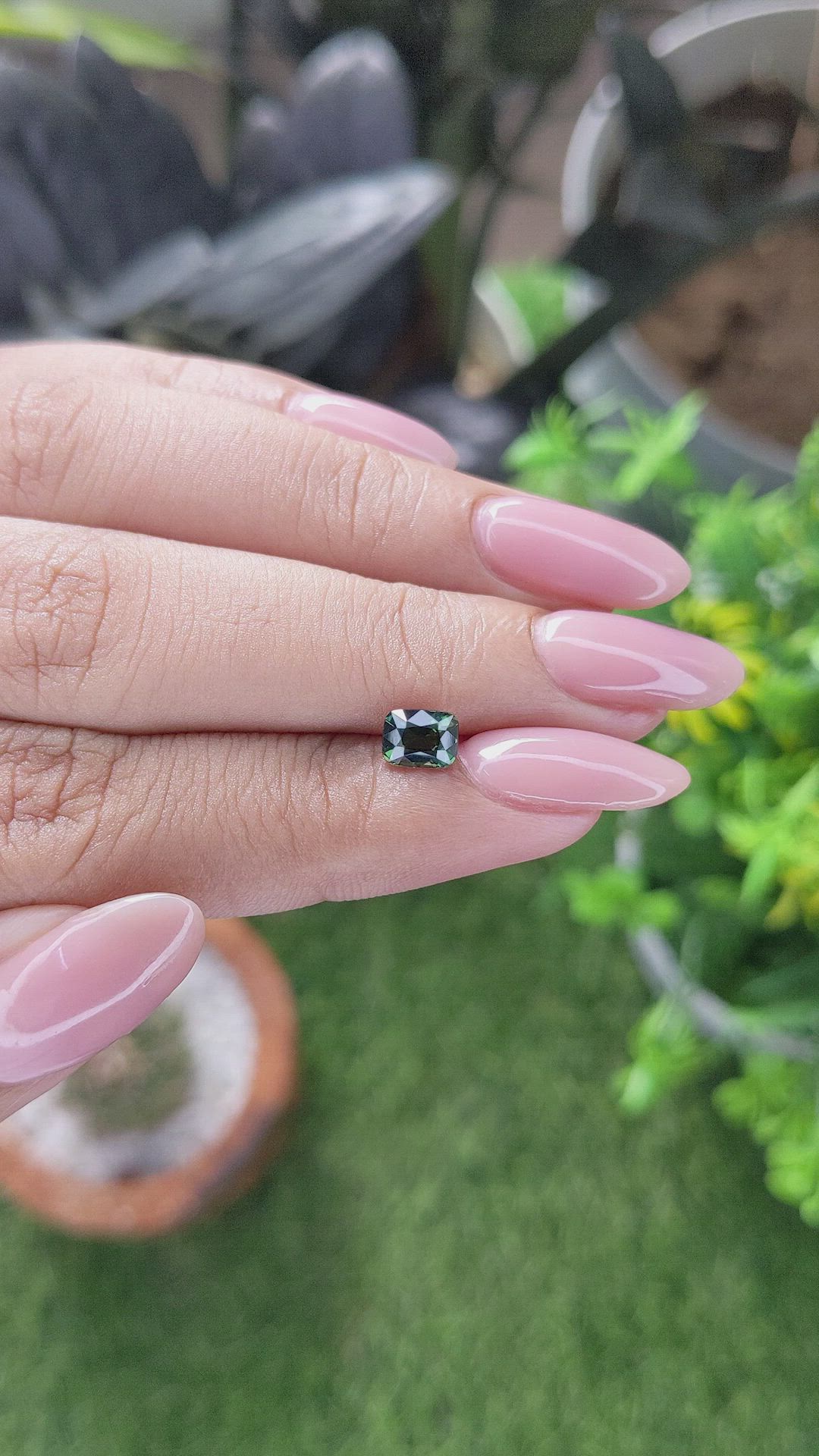 0.95 Ct. Green Sapphire from Madagascar Size Video