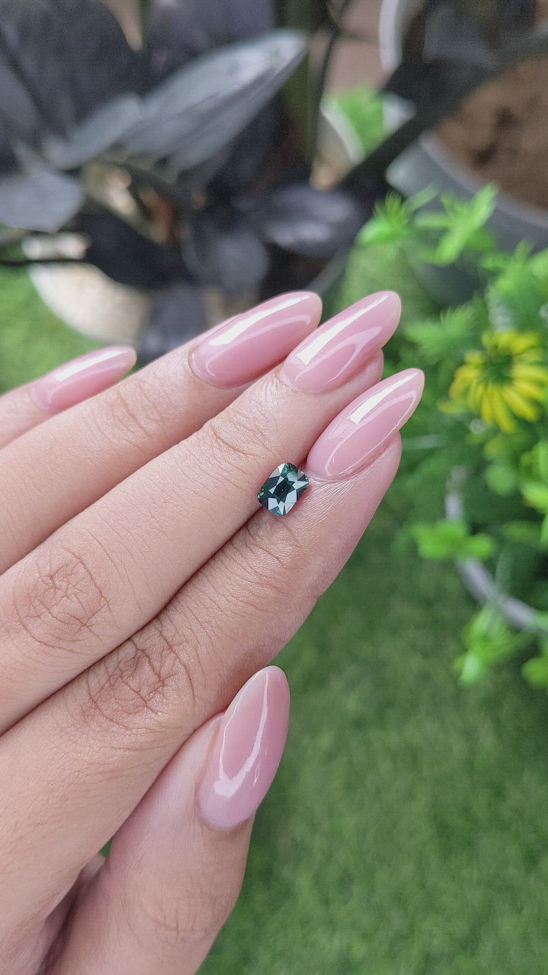 1.00 Ct. Bluish Green Sapphire from Madagascar Size Video