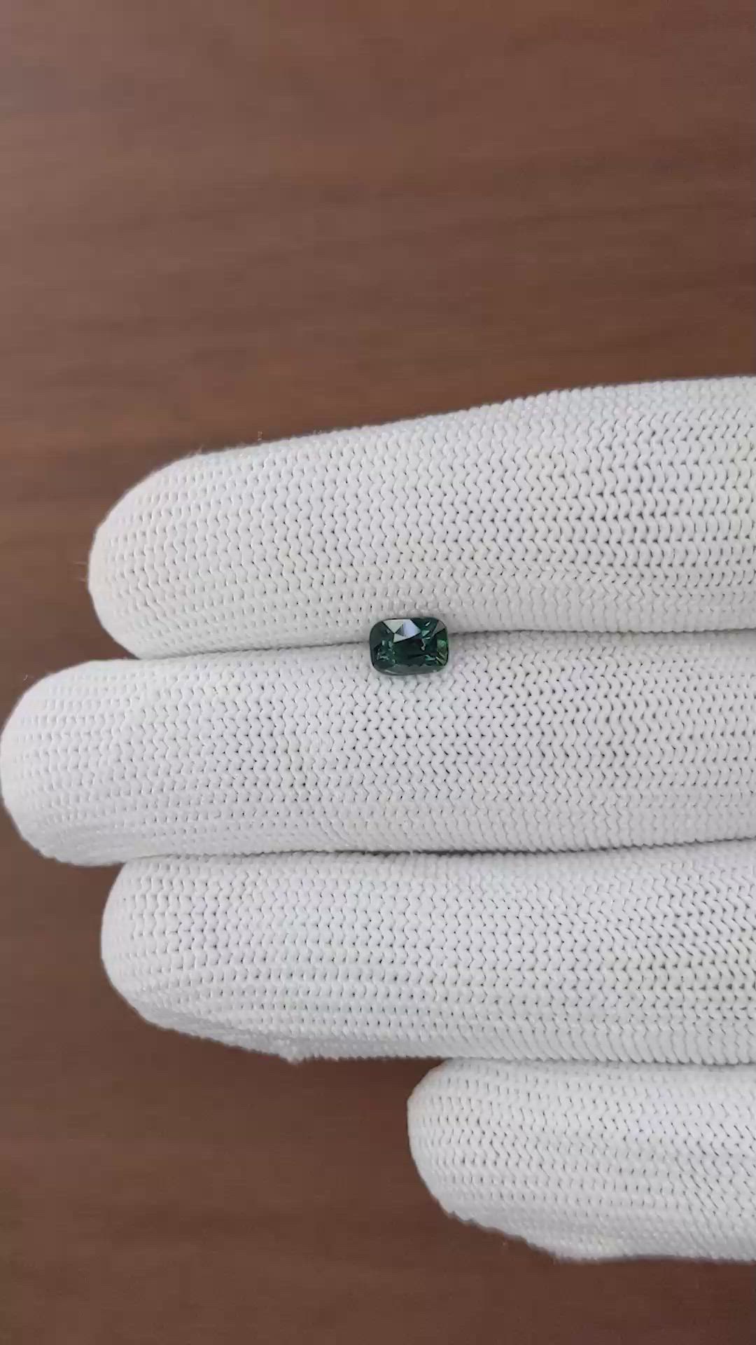 1.00 Ct. Bluish Green Sapphire from Madagascar Size Video