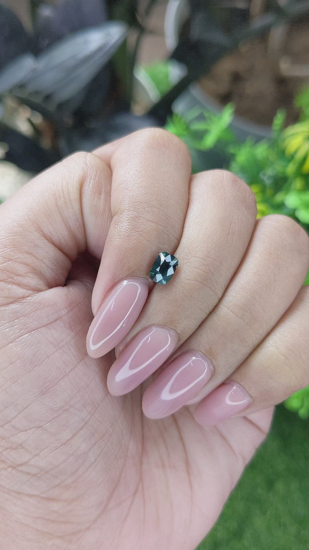 1.00 Ct. Bluish Green Sapphire from Madagascar Size Video
