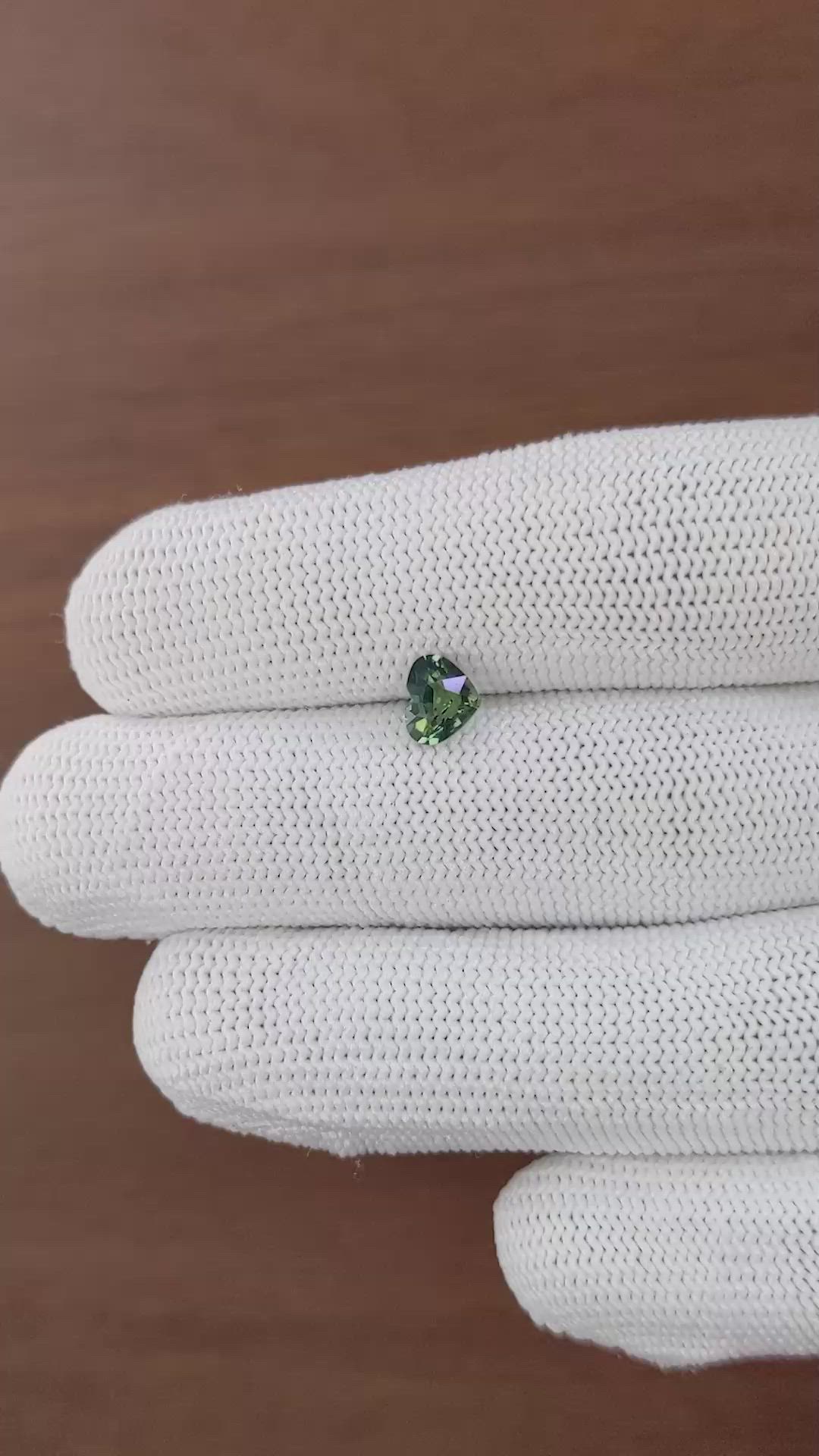 0.97 Ct. Green Sapphire from Madagascar Size Video
