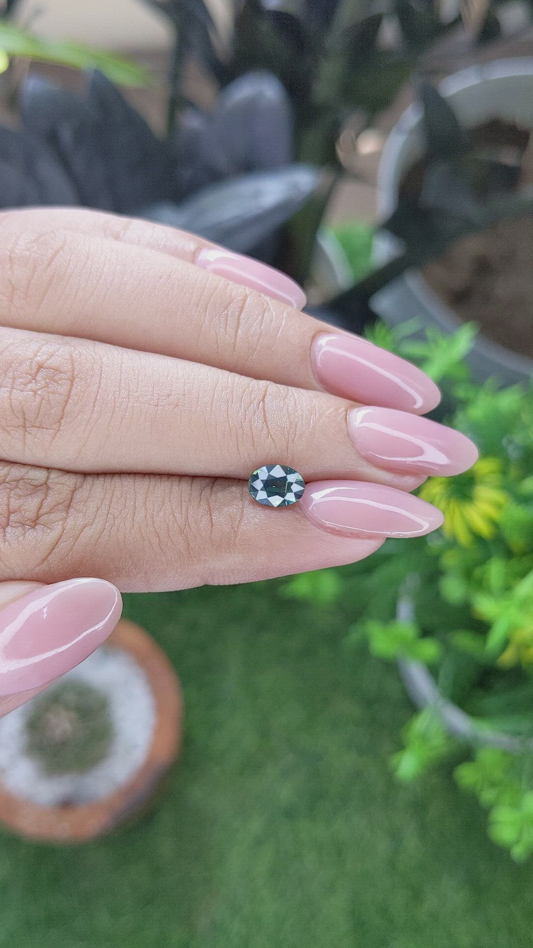 1.05 Ct. Greenish Blue Sapphire from Madagascar Size Video