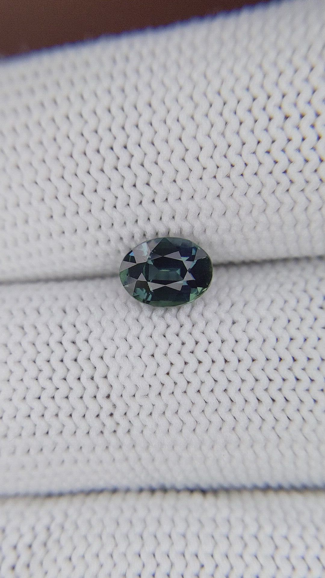 1.05 Ct. Greenish Blue Sapphire from Madagascar Size Video