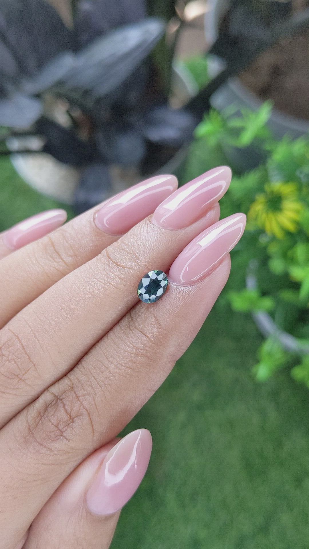 1.05 Ct. Greenish Blue Sapphire from Madagascar Size Video