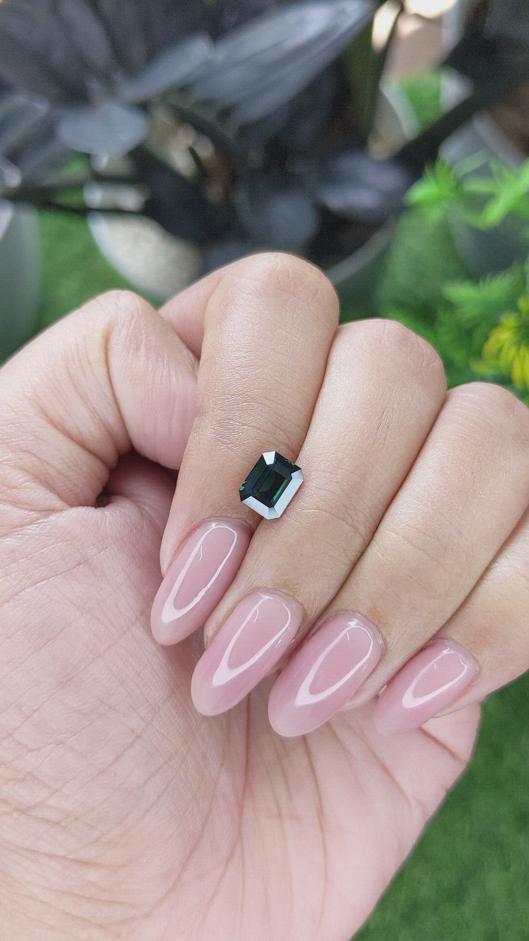 1.61 Ct. Bluish Green Sapphire from Madagascar Size Video