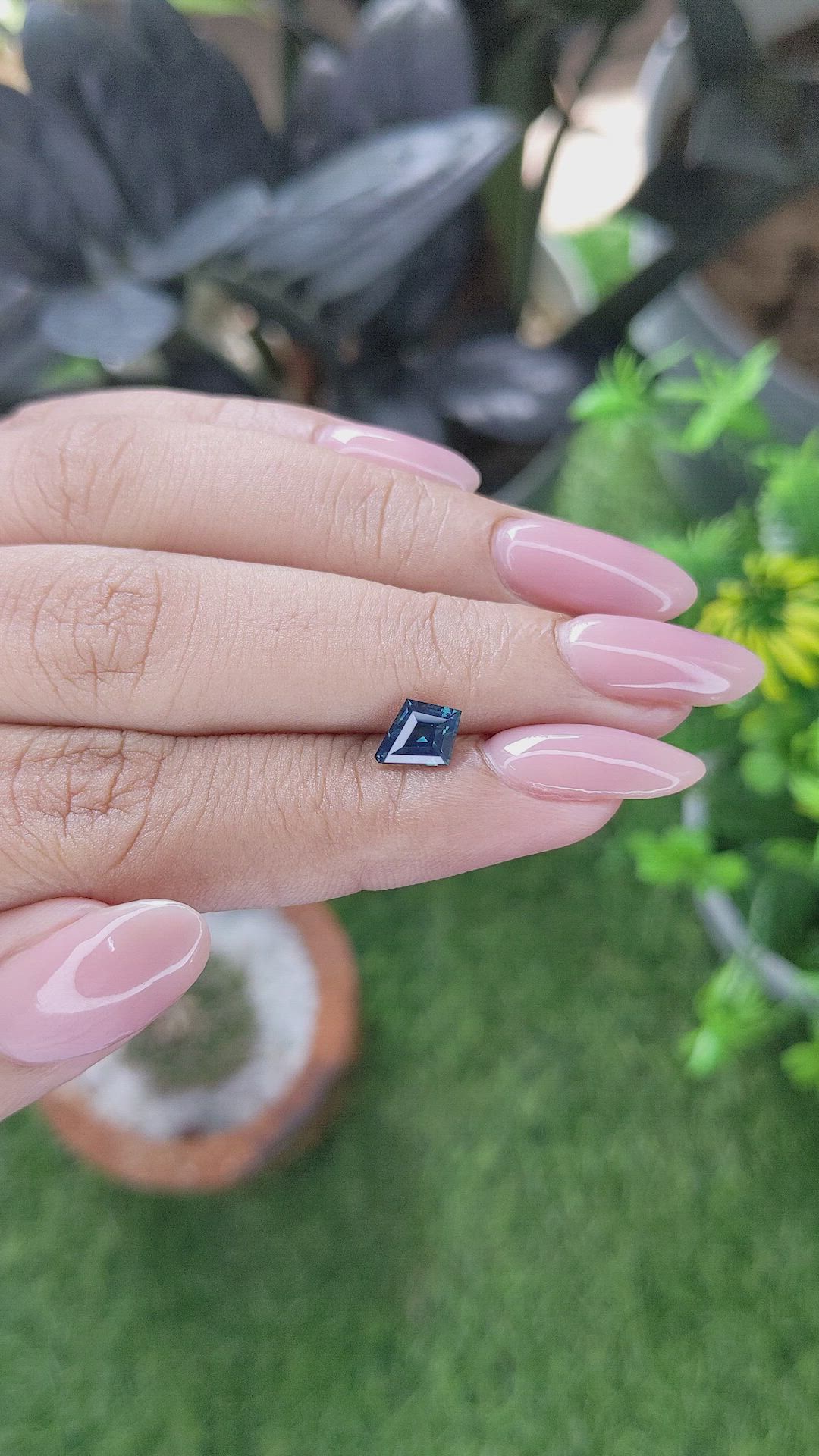 1.01 Ct. Greenish Blue Sapphire from Madagascar Size Video