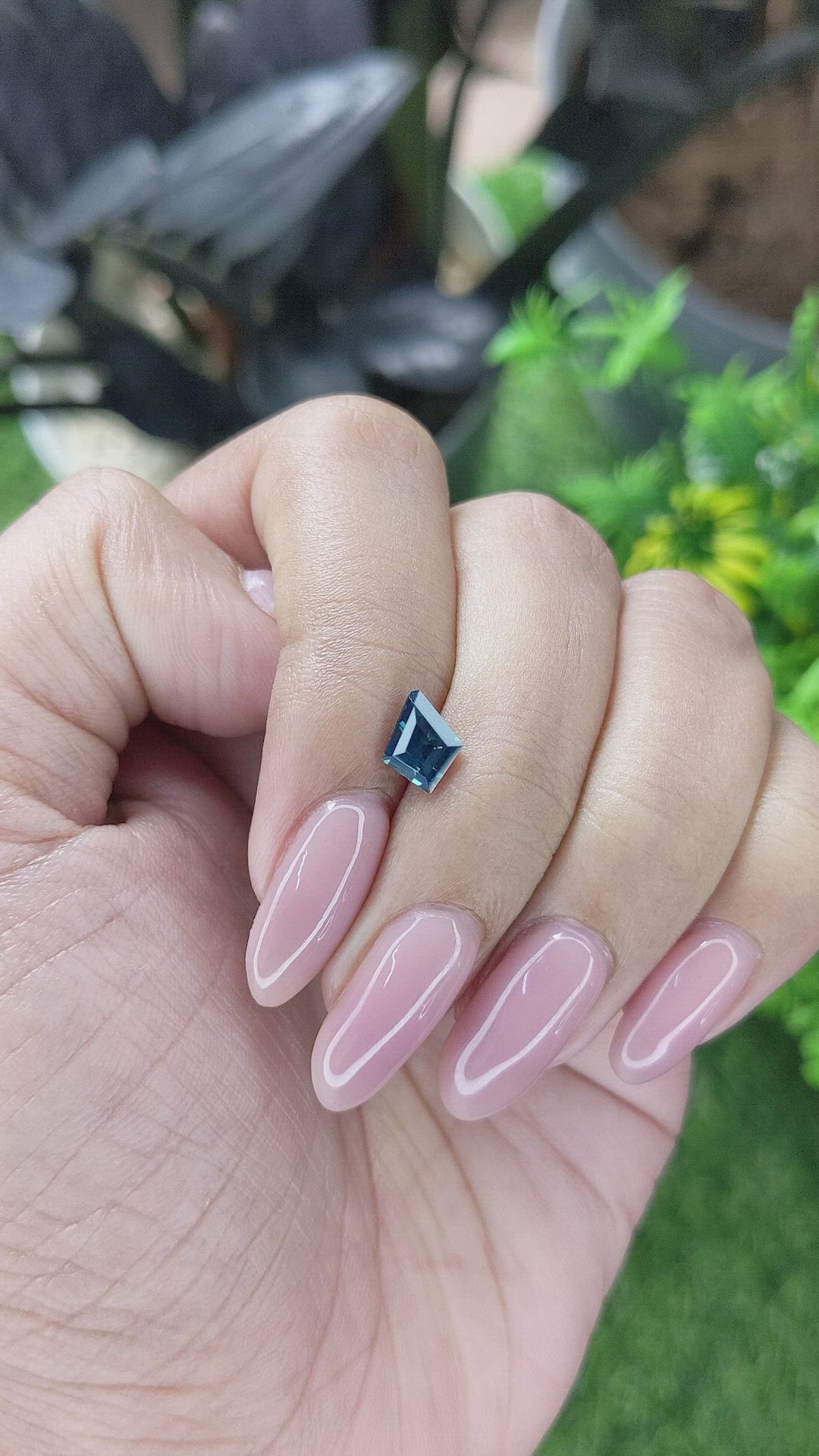 1.01 Ct. Greenish Blue Sapphire from Madagascar Size Video