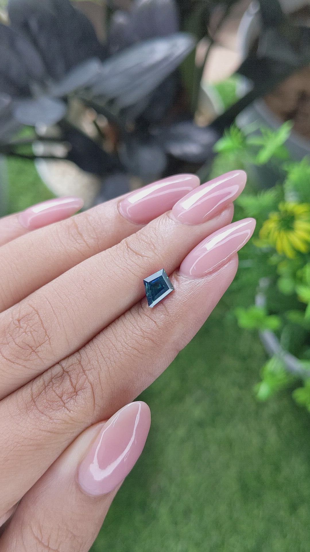 1.01 Ct. Greenish Blue Sapphire from Madagascar Size Video