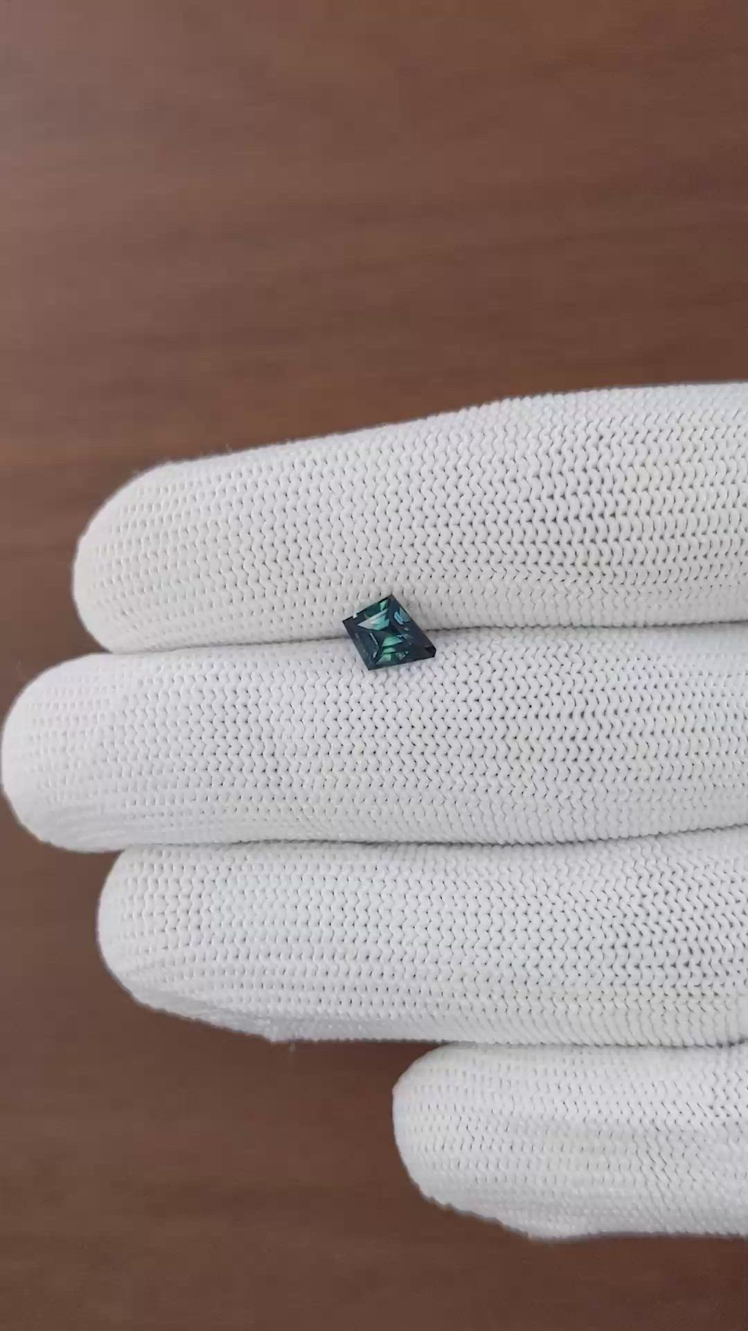 1.01 Ct. Greenish Blue Sapphire from Madagascar Size Video