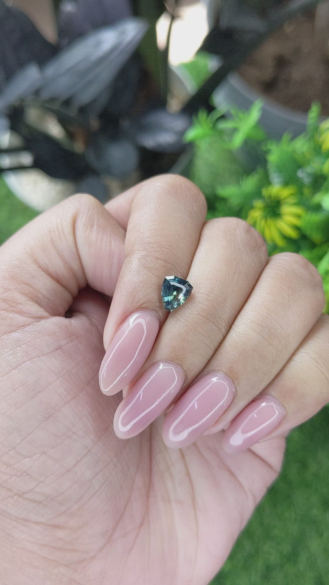 1.55 Ct. Greenish Blue Sapphire from Madagascar Size Video