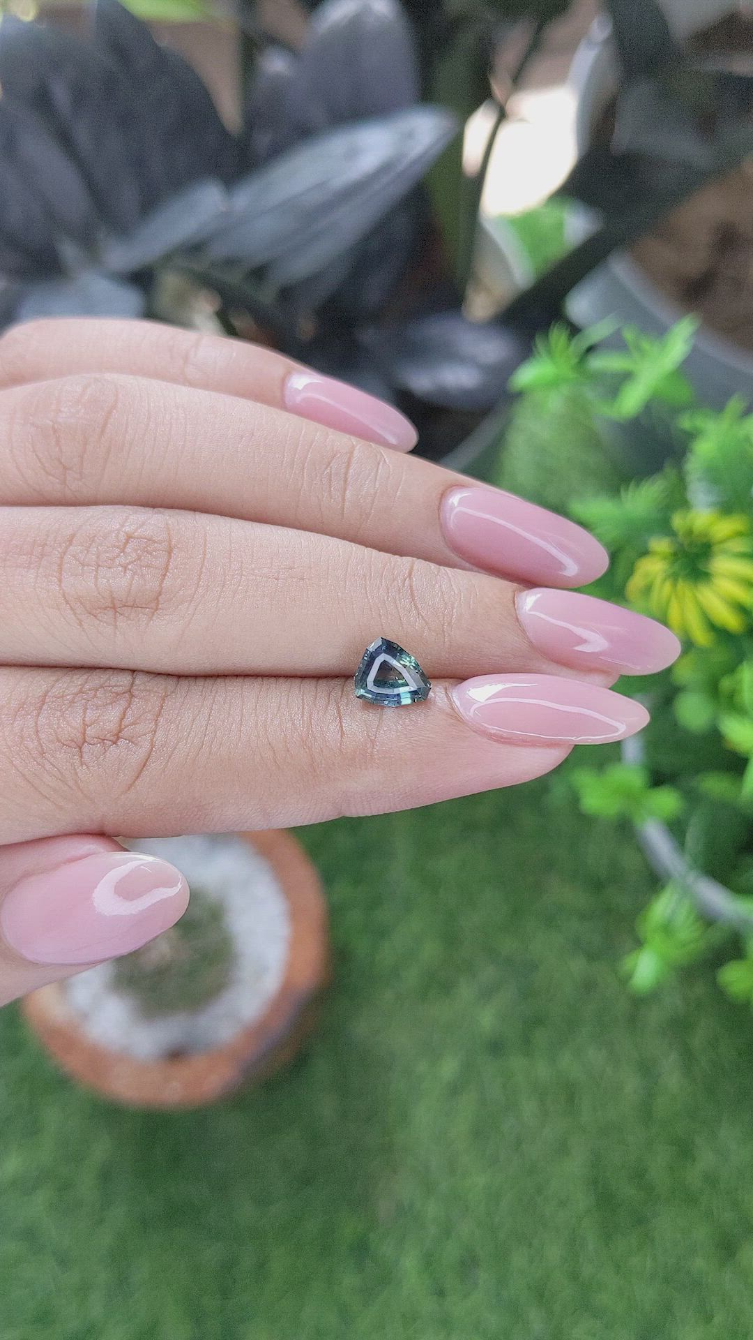 1.55 Ct. Greenish Blue Sapphire from Madagascar Size Video